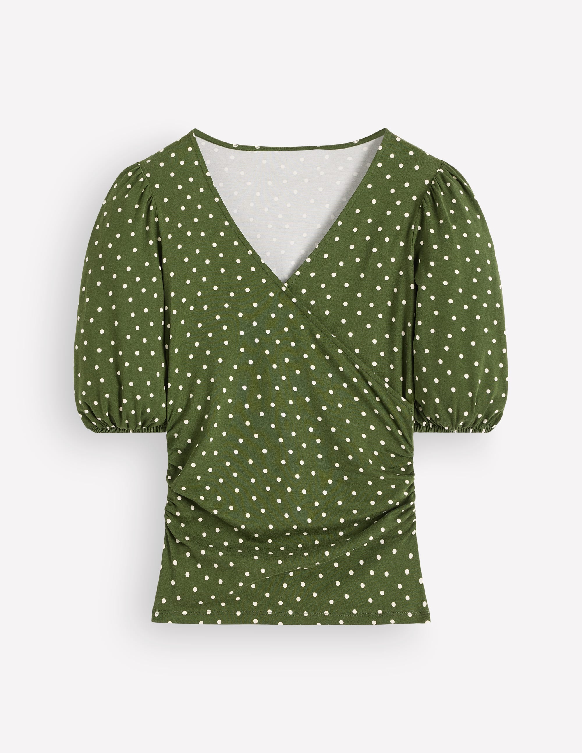 Tia Ruched Wrap Top-Boden Spot - Image 5