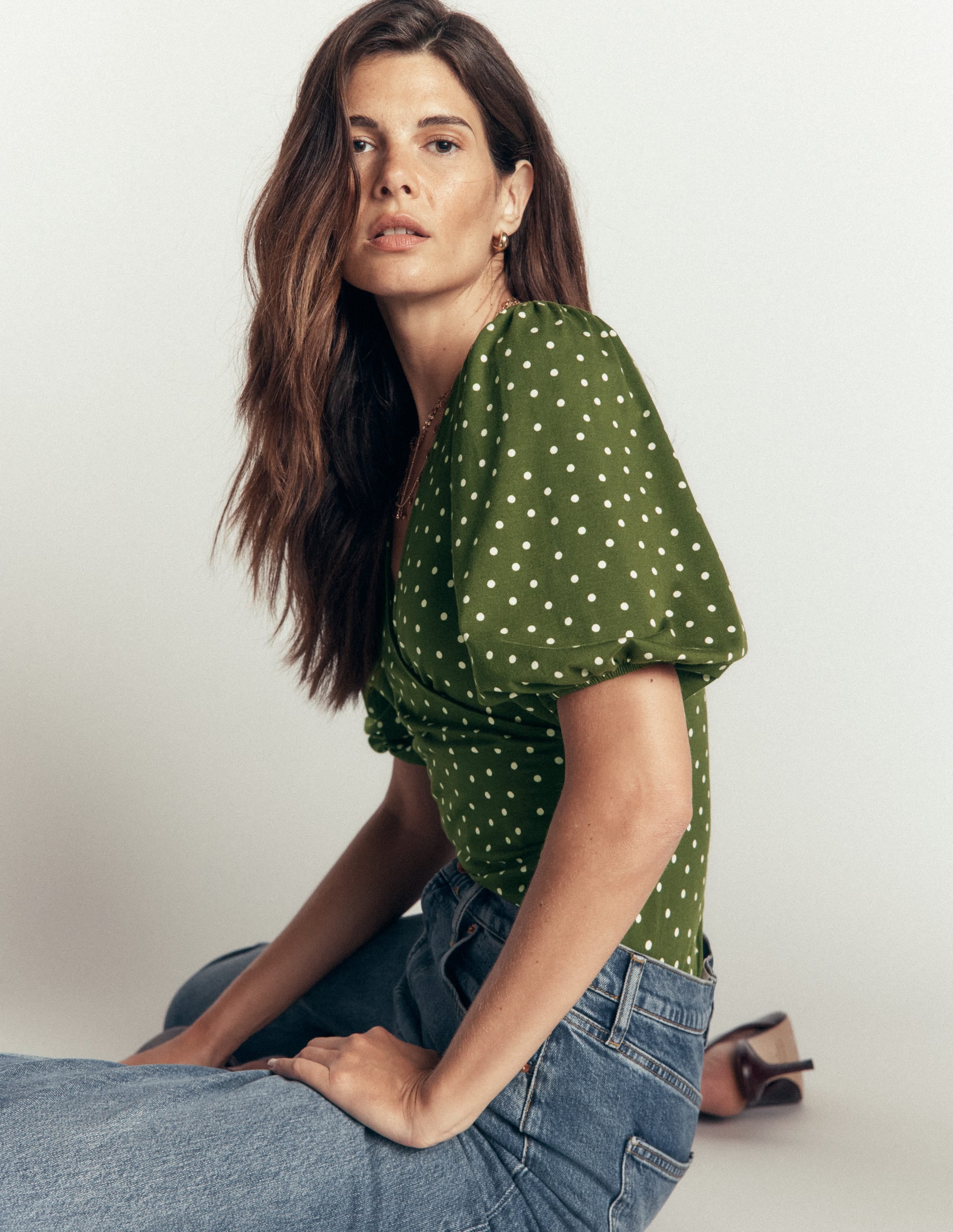 Tia Ruched Wrap Top-Boden Spot - Image 4
