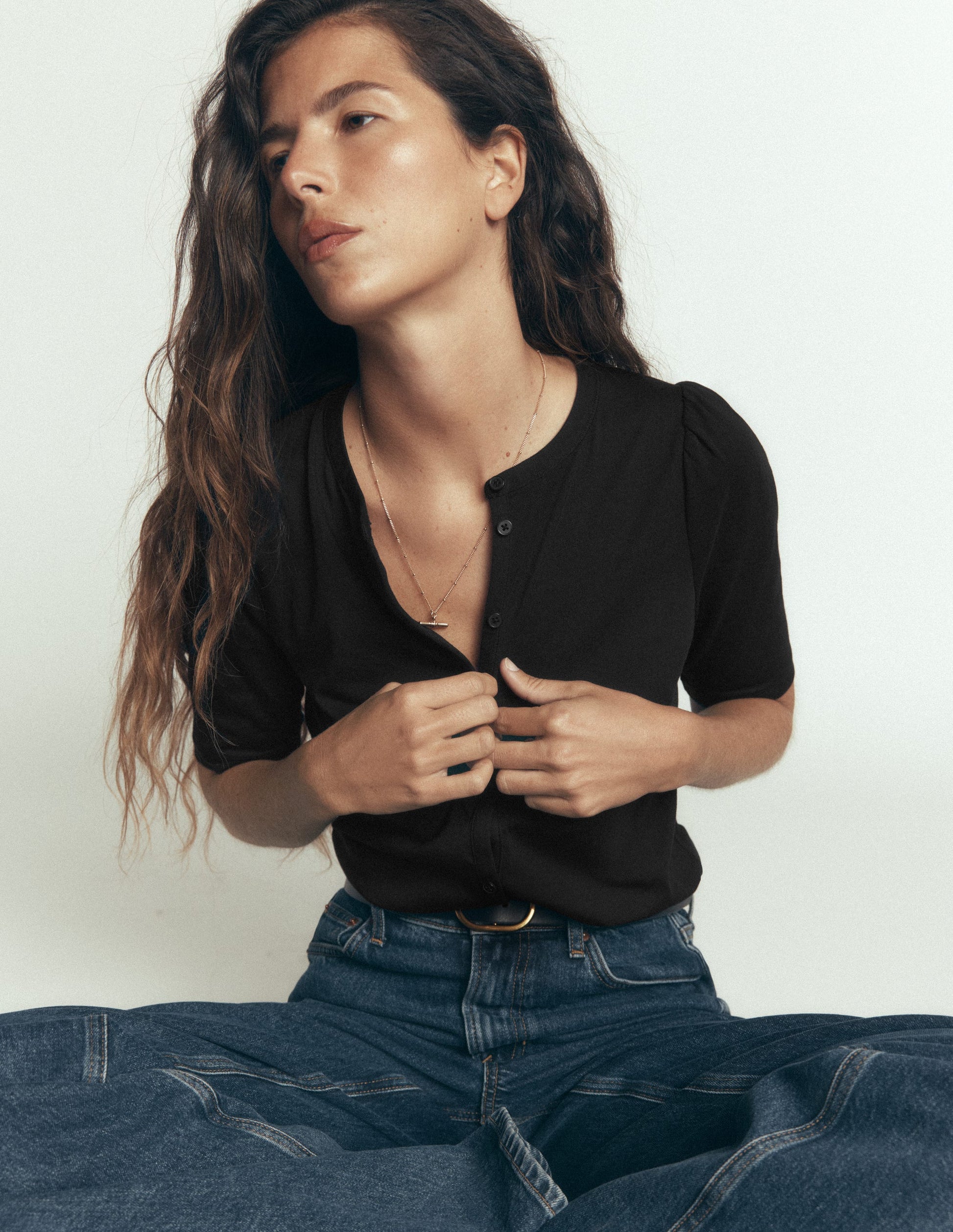 Supersoft Short Puff Shirt-Black-5