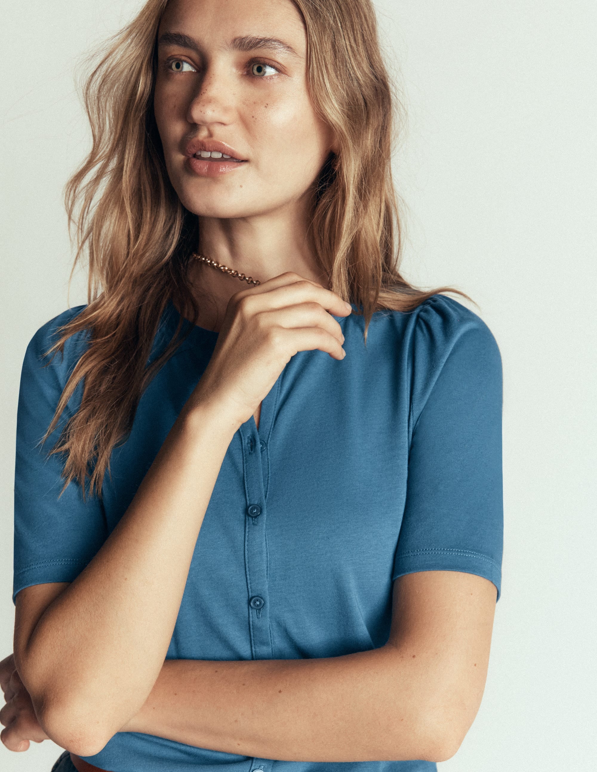 Supersoft Short Puff Shirt-Storm Blue - Image 1