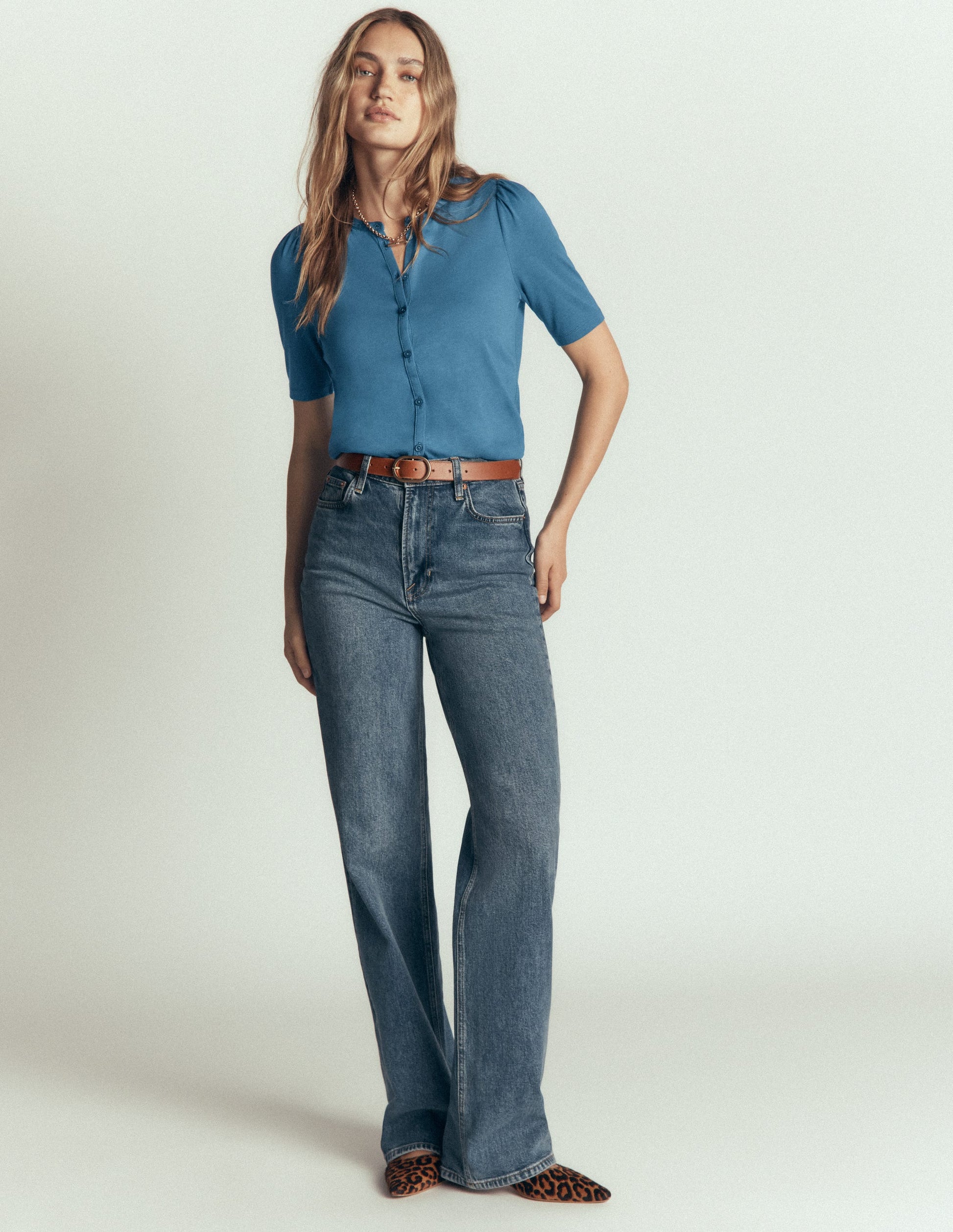Supersoft Short Puff Shirt-Storm Blue-2