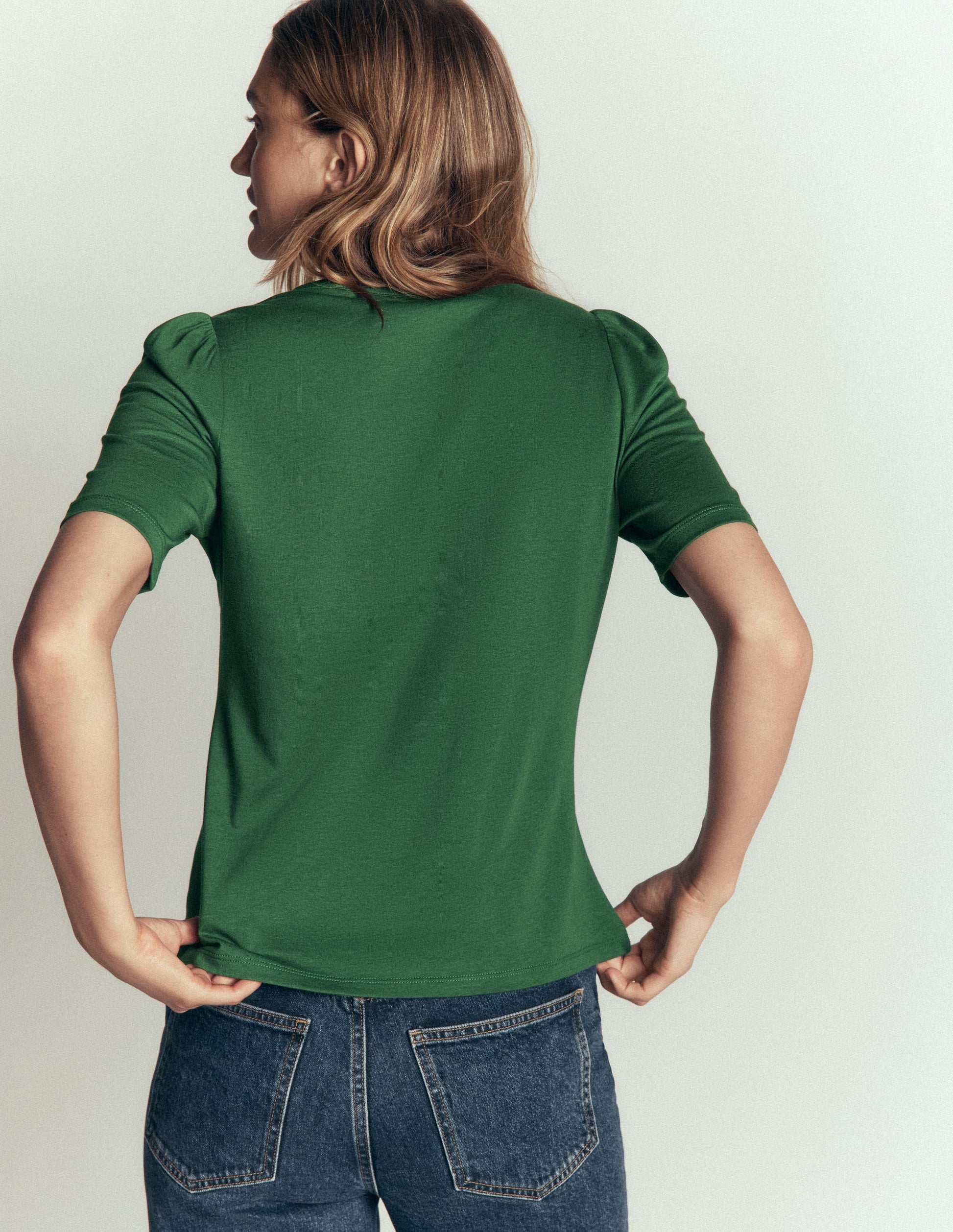 Supersoft Short Puff Shirt-Hunter Green-3