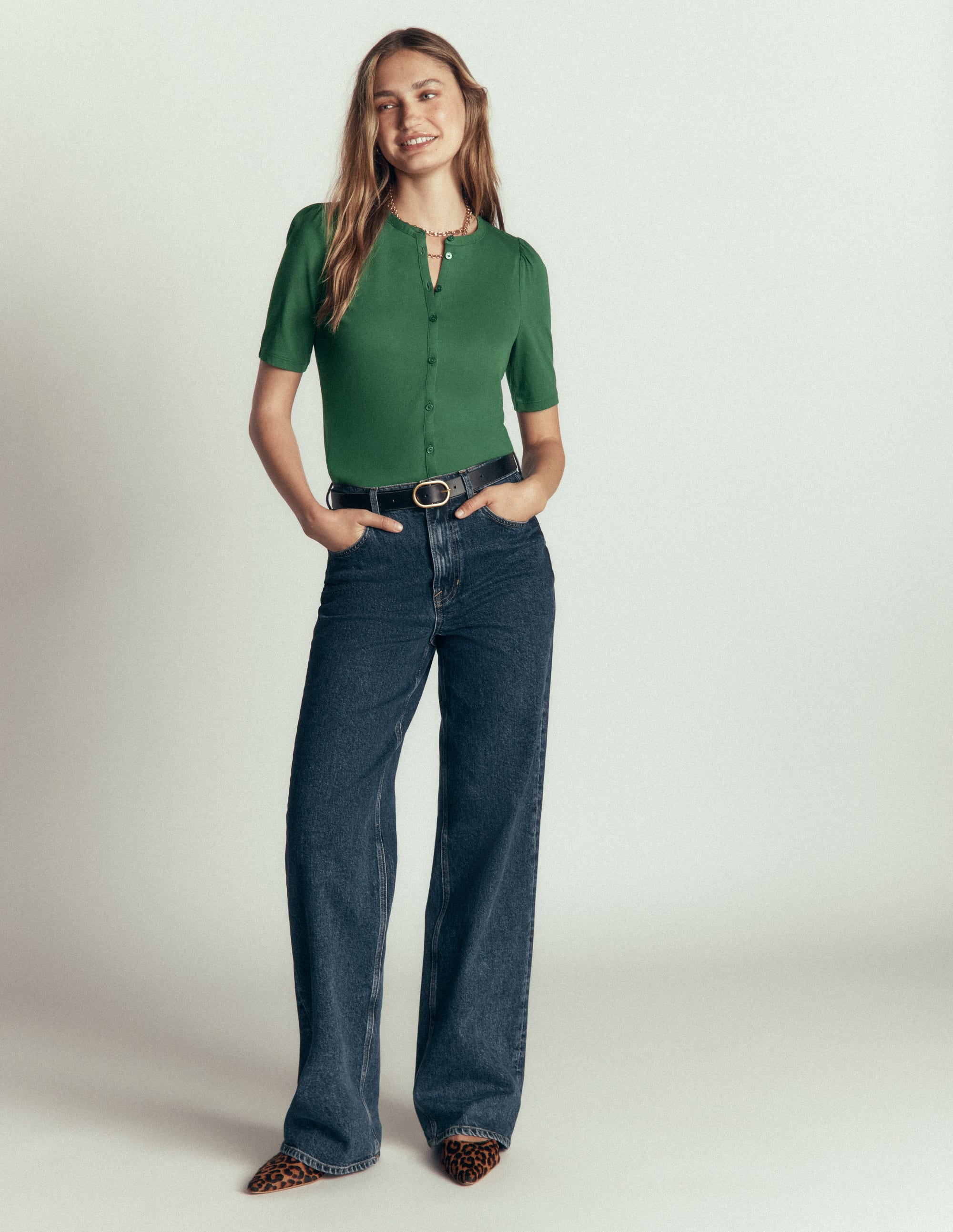 Supersoft Short Puff Shirt-Hunter Green - Image 6
