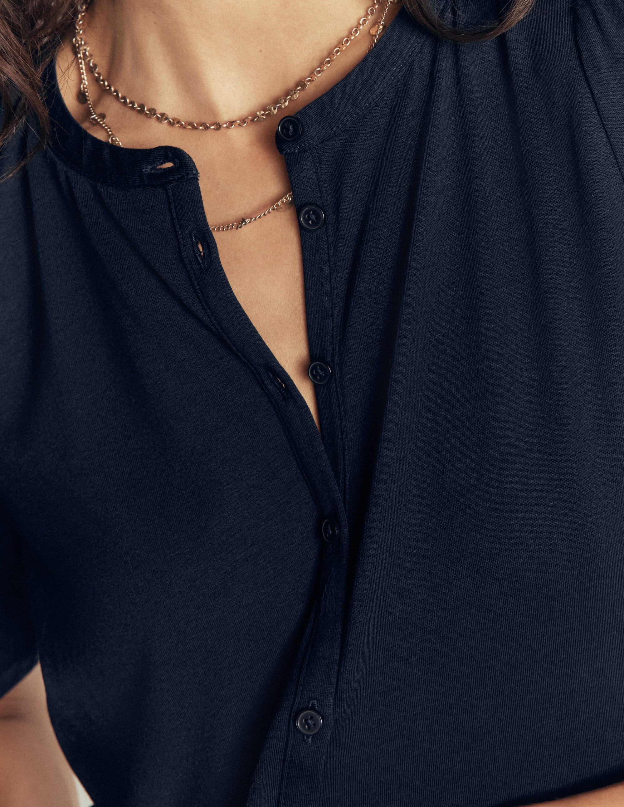 Supersoft Short Puff Shirt-Navy - Image 2