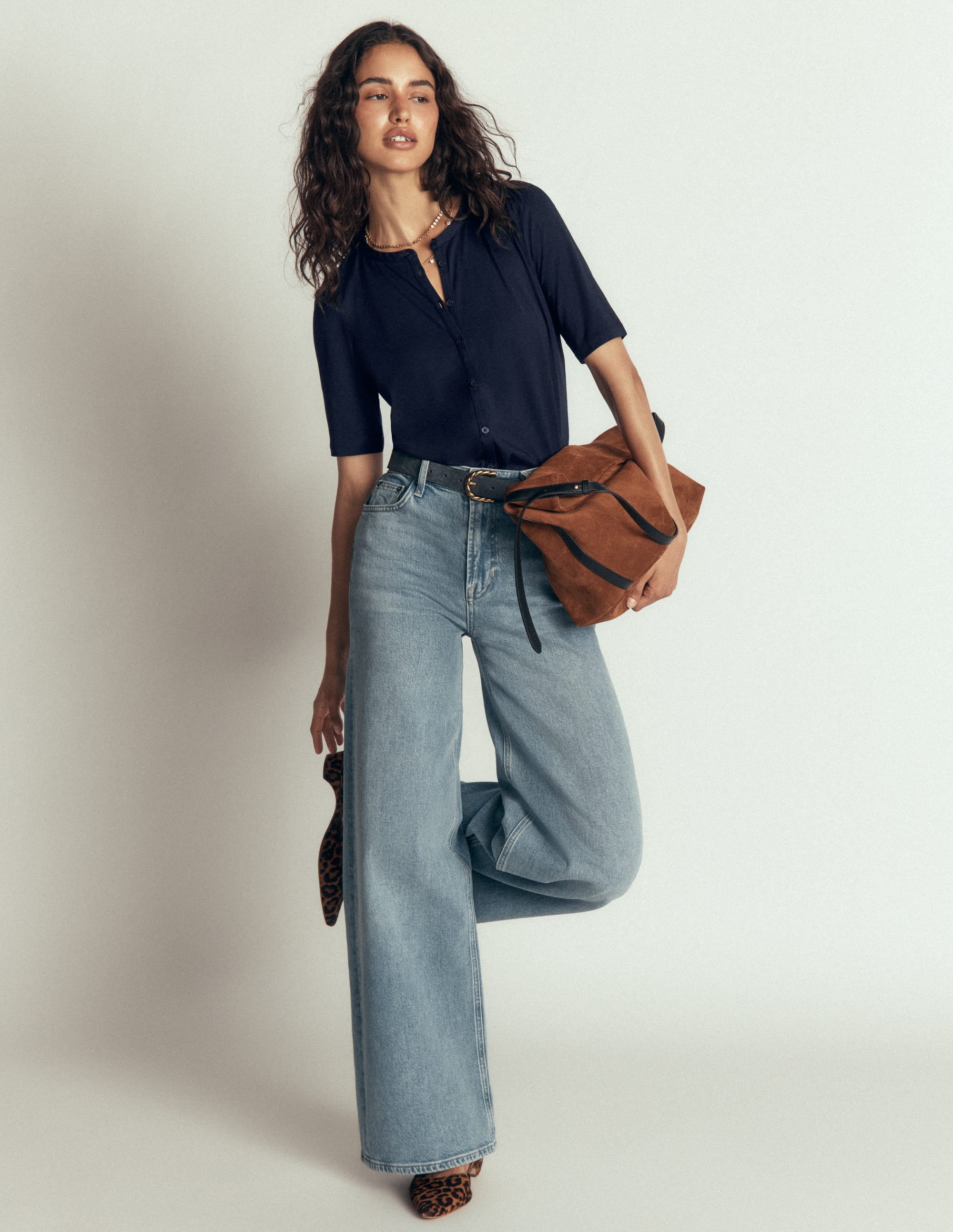 Supersoft Short Puff Shirt-Navy - Image 4