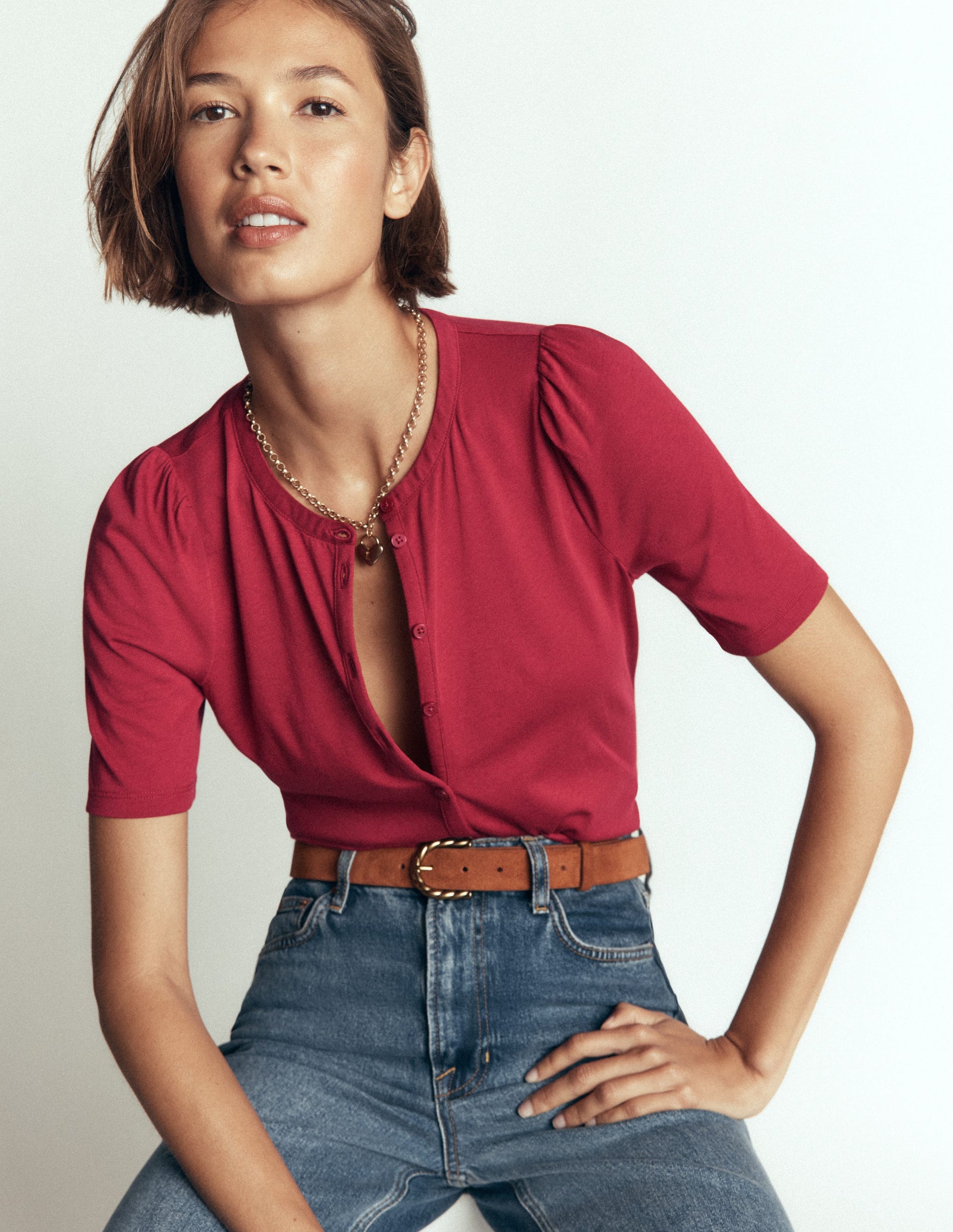 Supersoft Short Puff Shirt-Red Earth-4