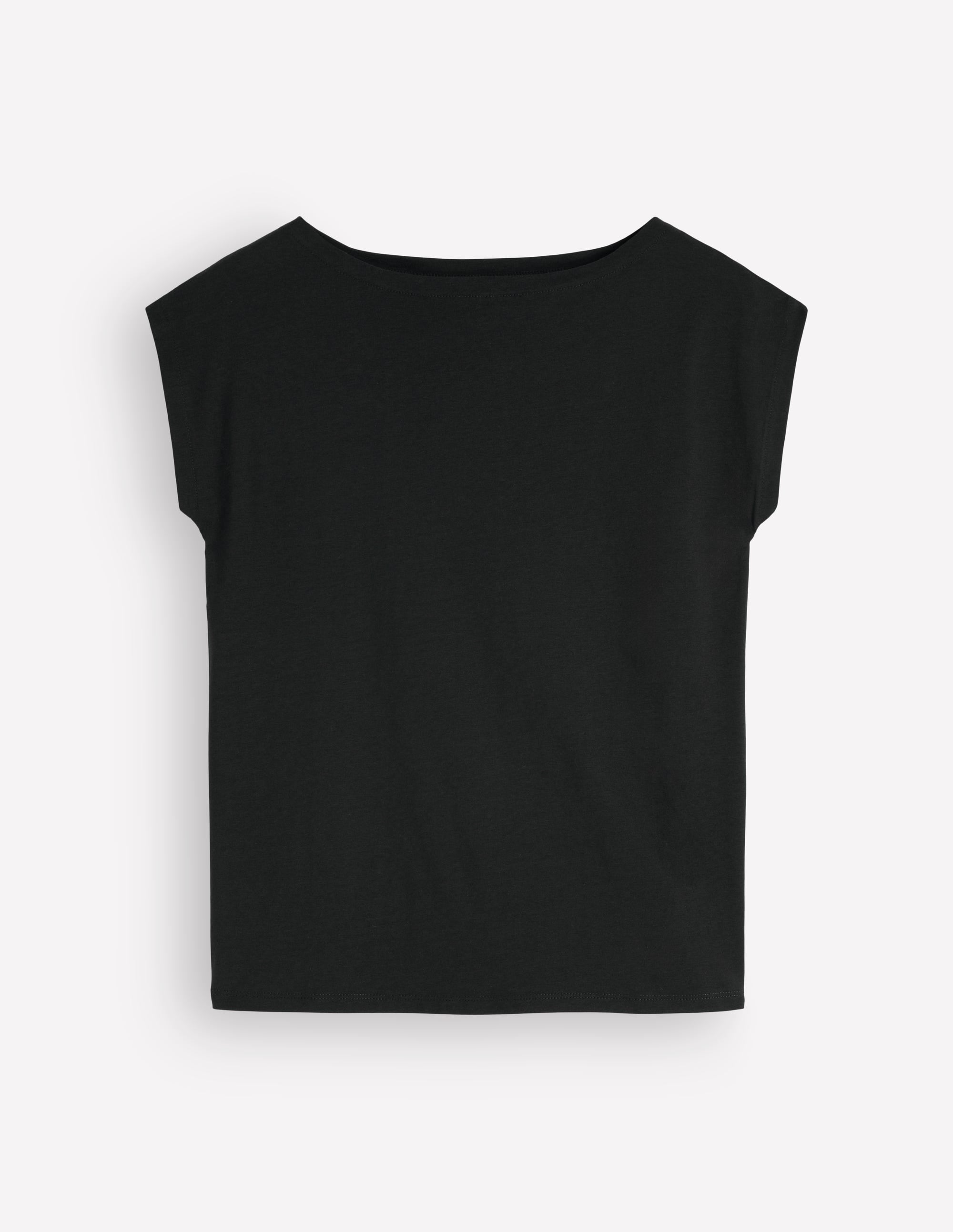 Supersoft Slash Neck T-Shirt-Black - Image 6