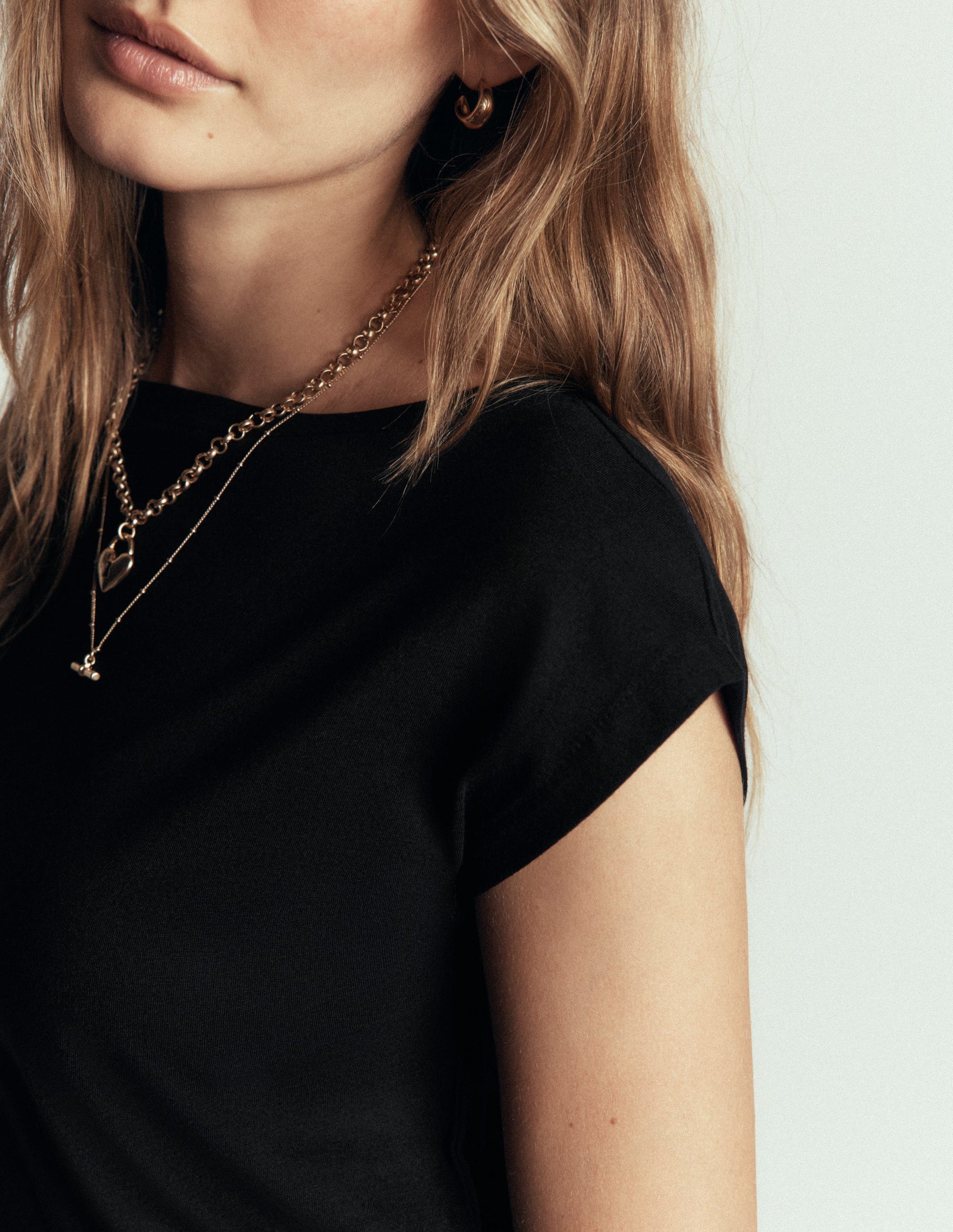 Supersoft Slash Neck T-Shirt-Black-2