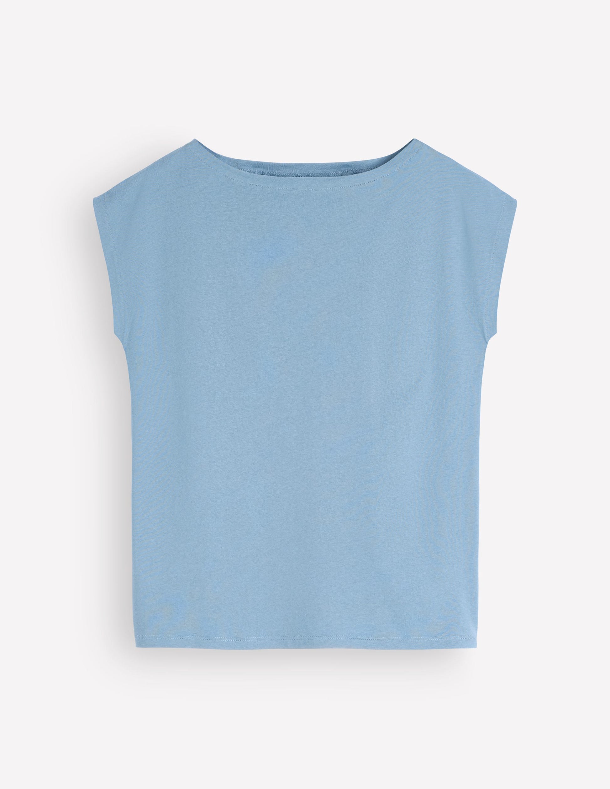 Supersoft Slash Neck T-Shirt-Blue Aura-4