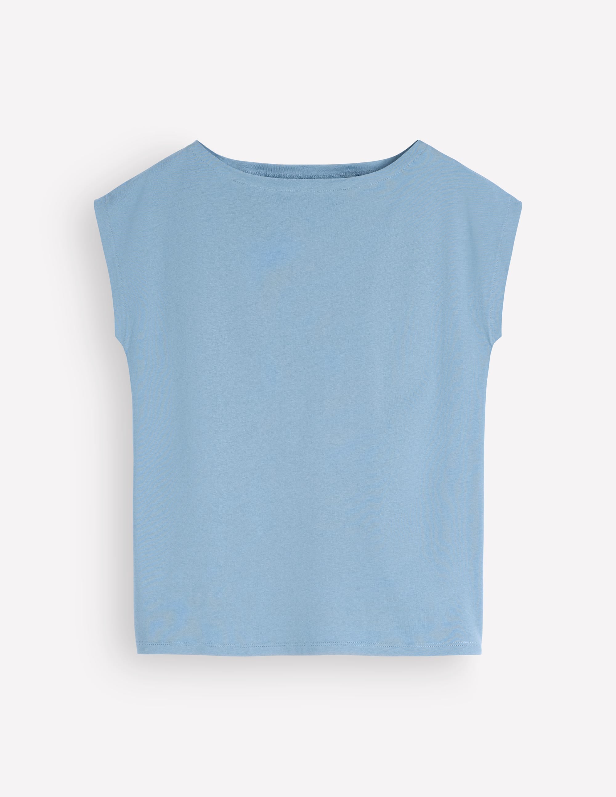 Supersoft Slash Neck T-Shirt-Blue Aura - Image 4