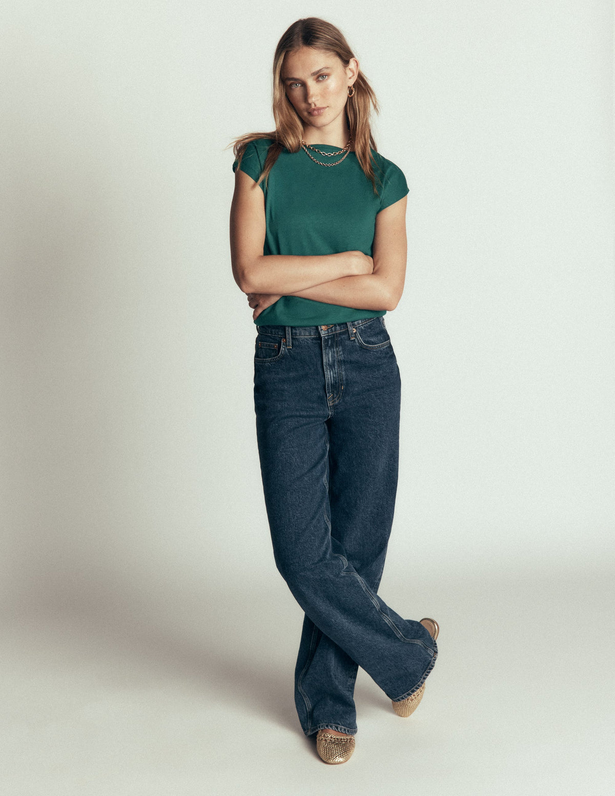 Supersoft Slash Neck T-Shirt-Midnight Teal - Image 4
