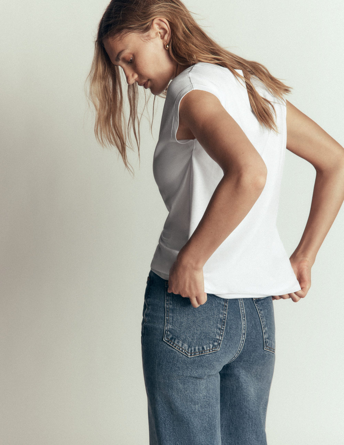 Supersoft Slash Neck T-Shirt-White - Image 2