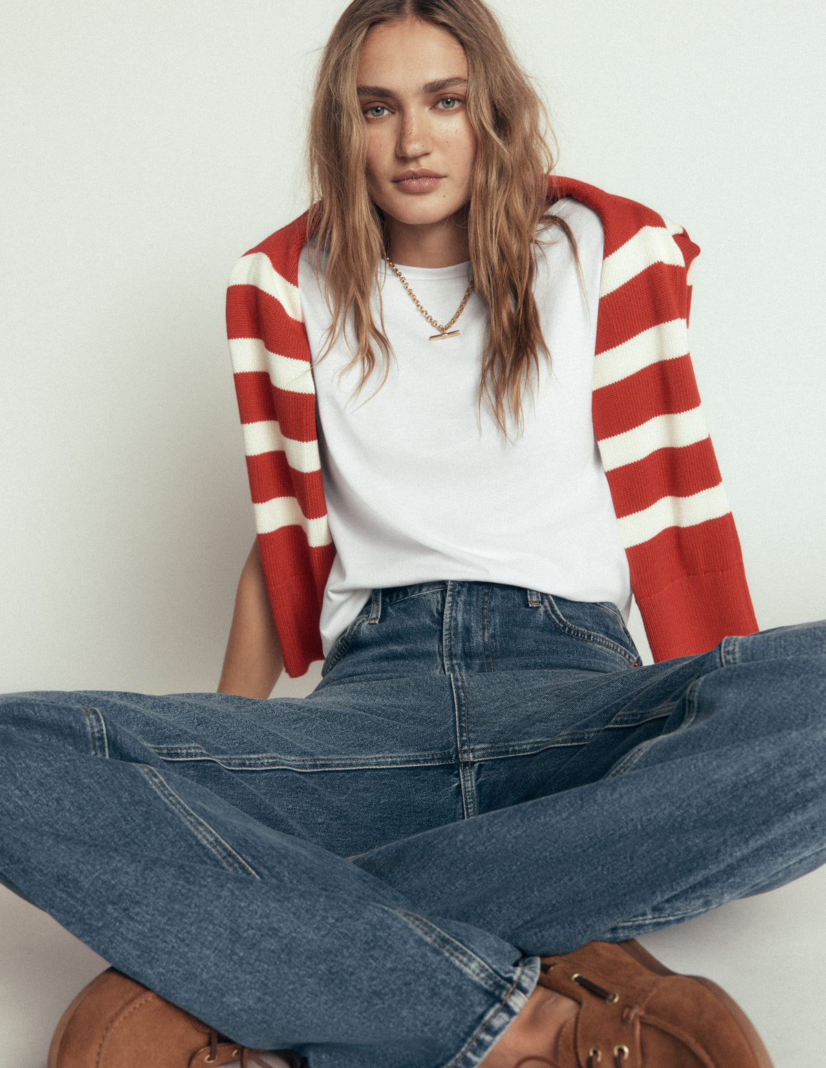 Supersoft Slash Neck T-Shirt-White - Image 3