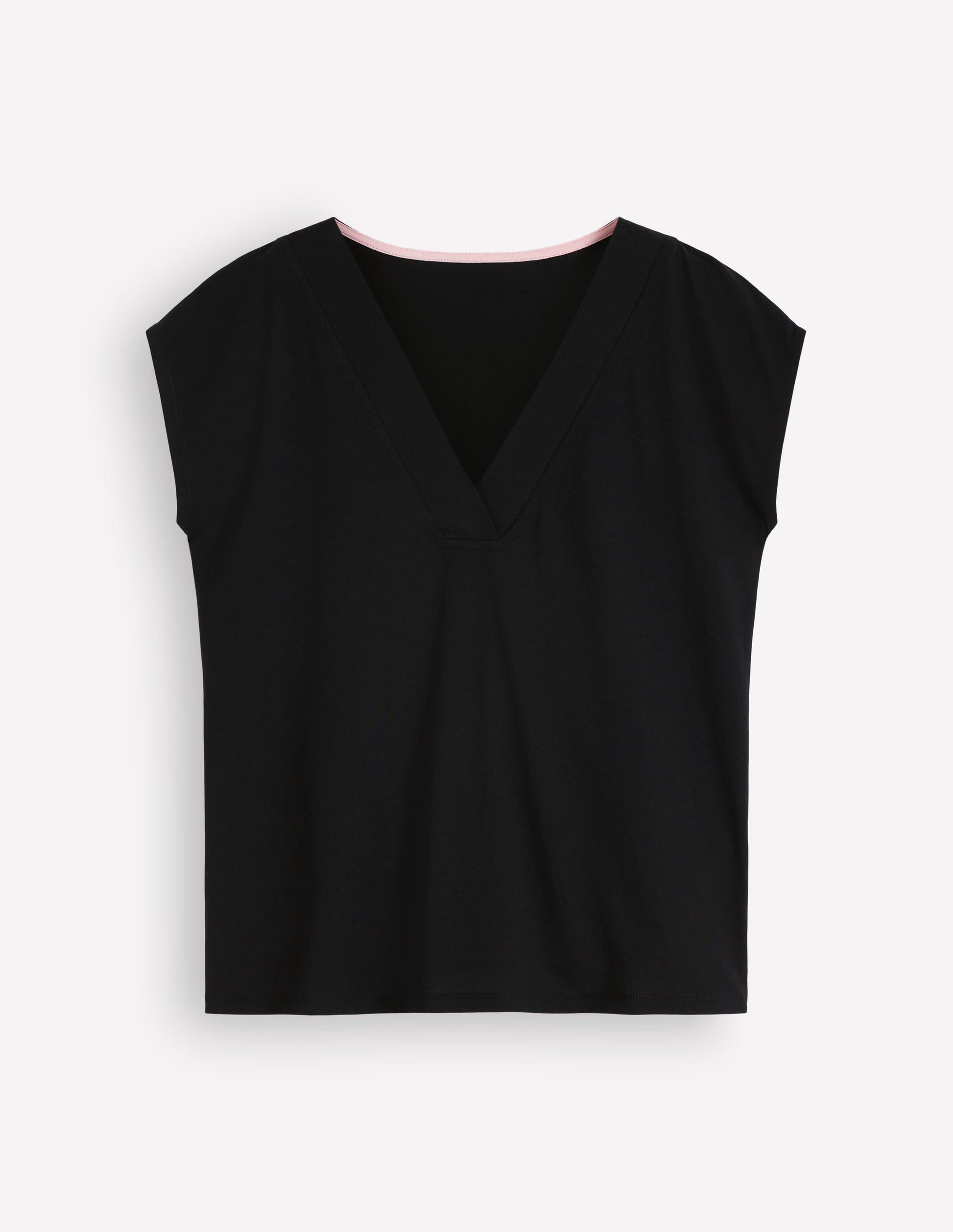 Supersoft V-neck T-shirt-Black-6