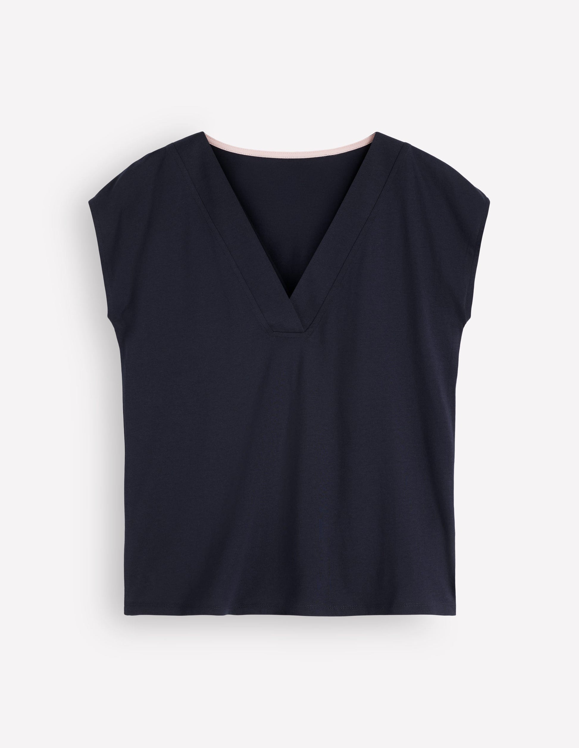 Supersoft V-neck T-shirt-Navy-4