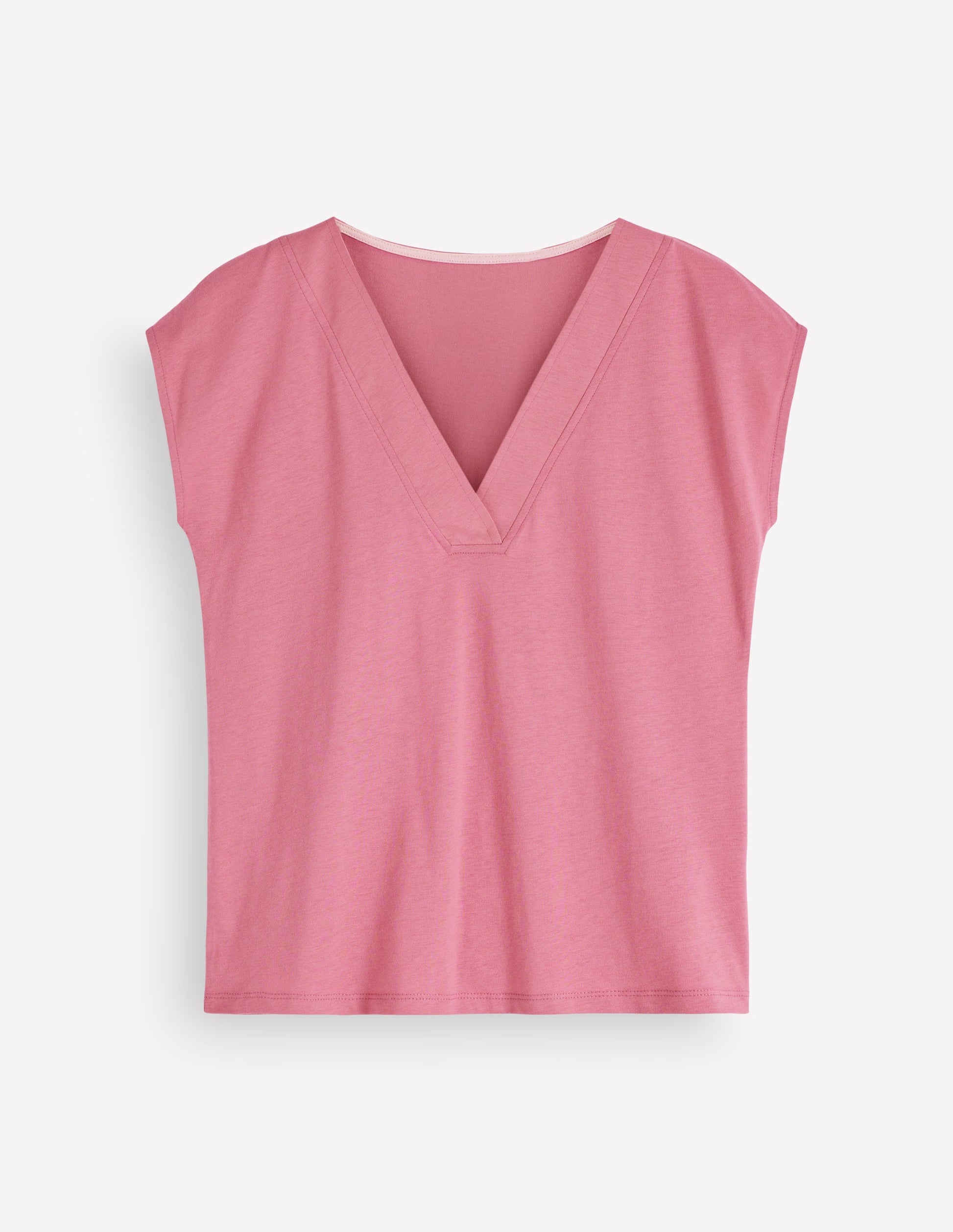 Supersoft V-neck T-shirt-Pink Heather-5