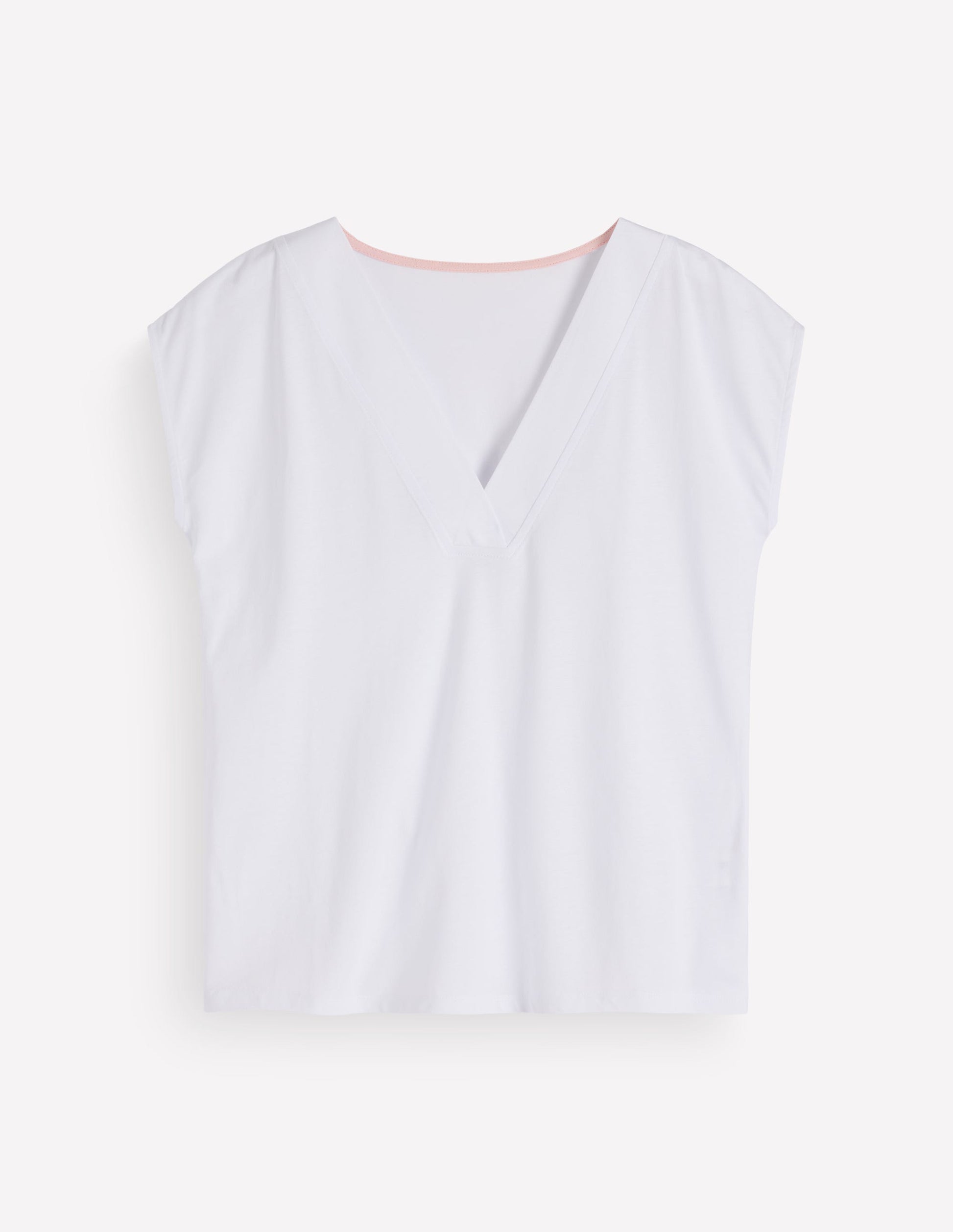 Supersoft V-neck T-shirt-White-5