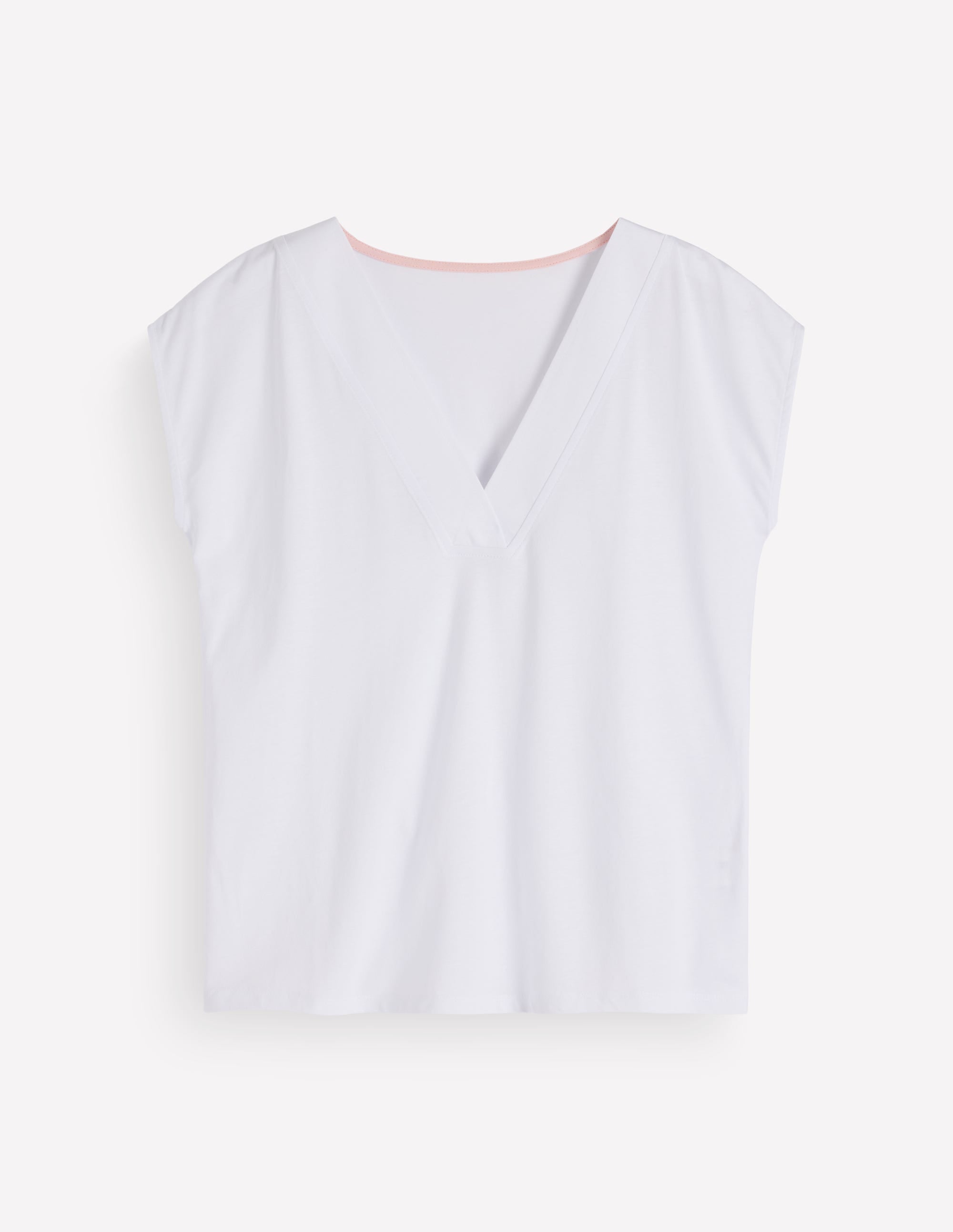 Supersoft V-neck T-shirt-White - Image 5