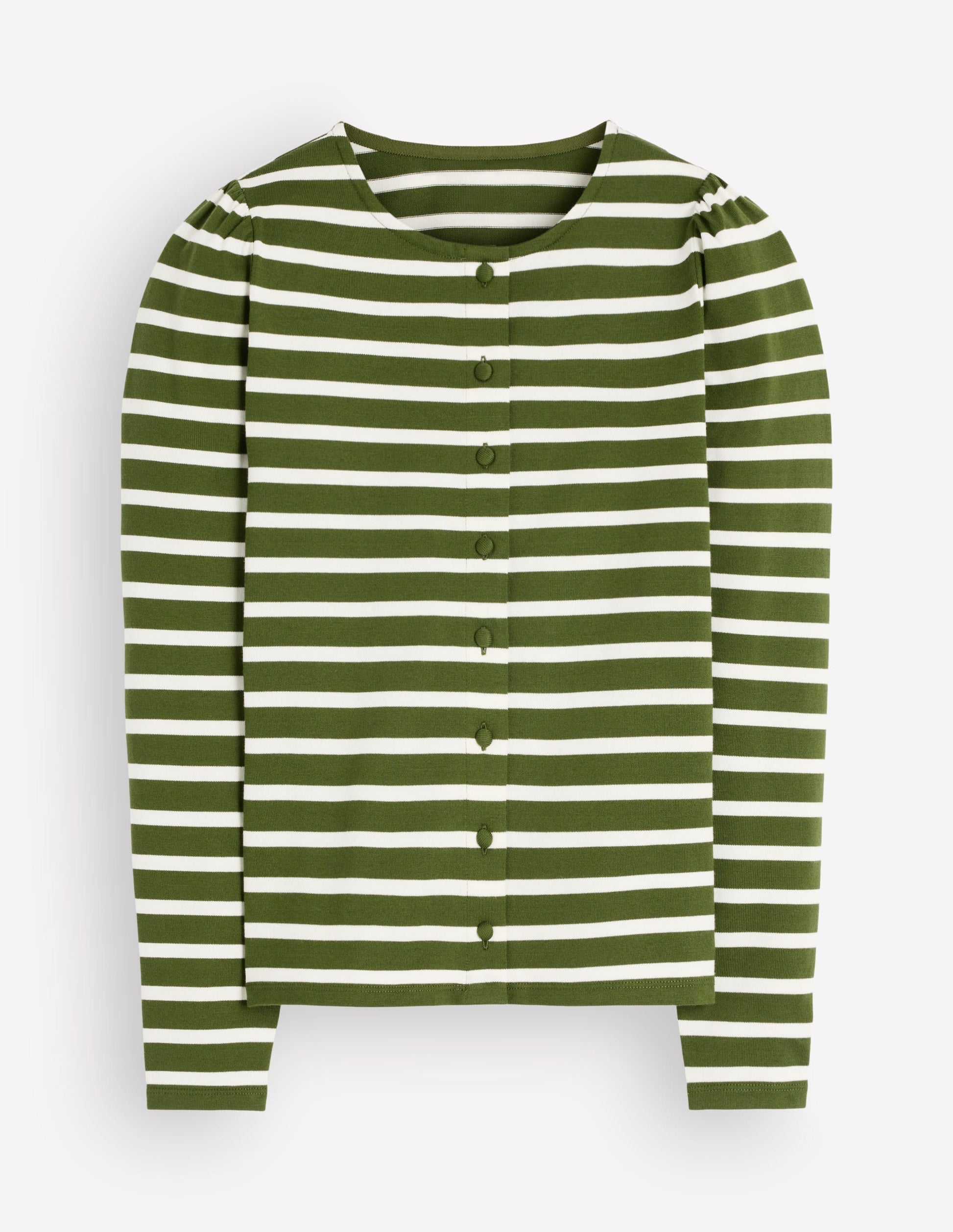 Iris Puff Sleeve Mariner-Chive and Ivory Stripe-3