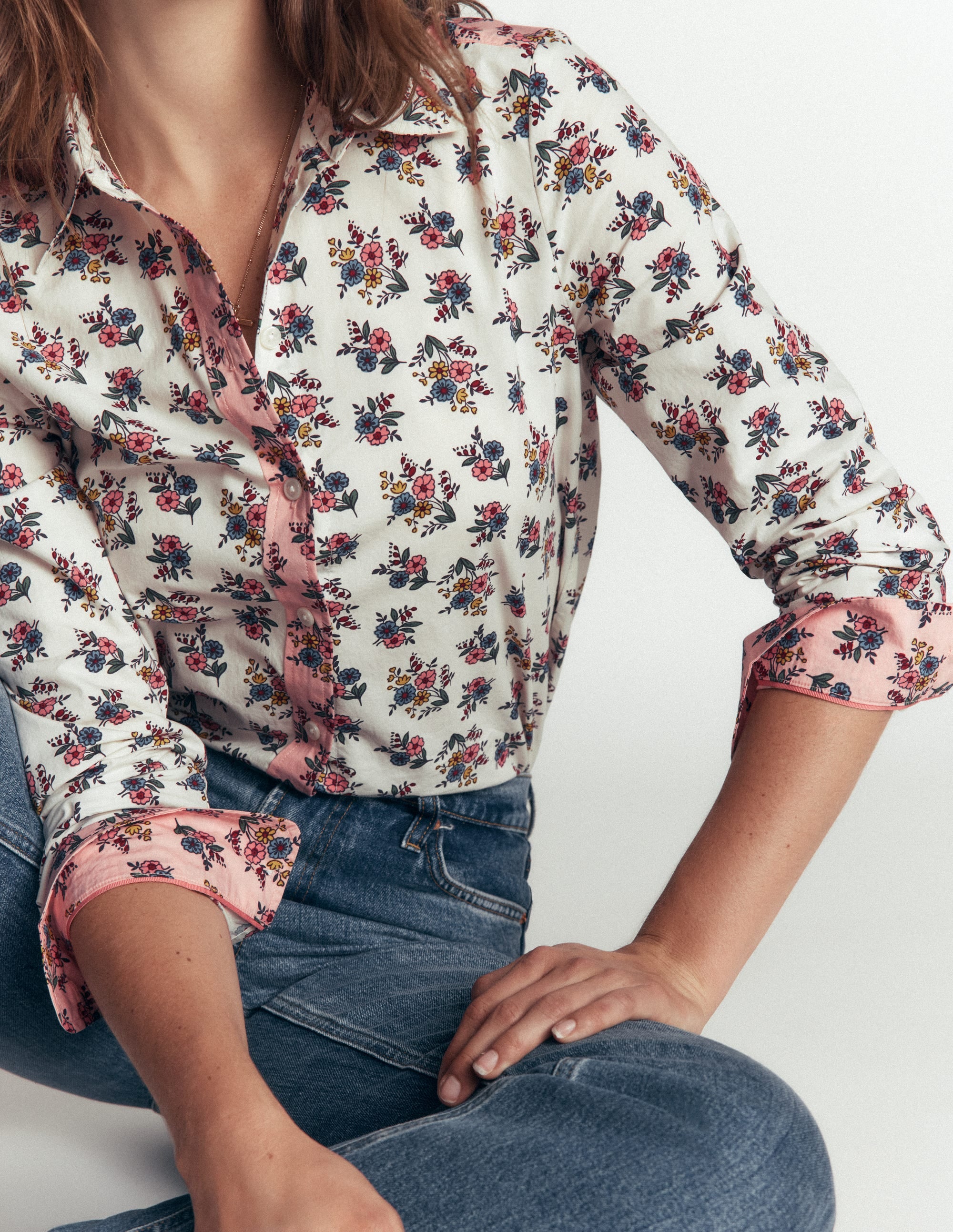 The New Sienna Cotton Shirt-Papyrus, Delicate Garden - Image 2