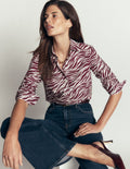 The New Sienna Cotton Shirt-Chestnut, Zebra Swirl