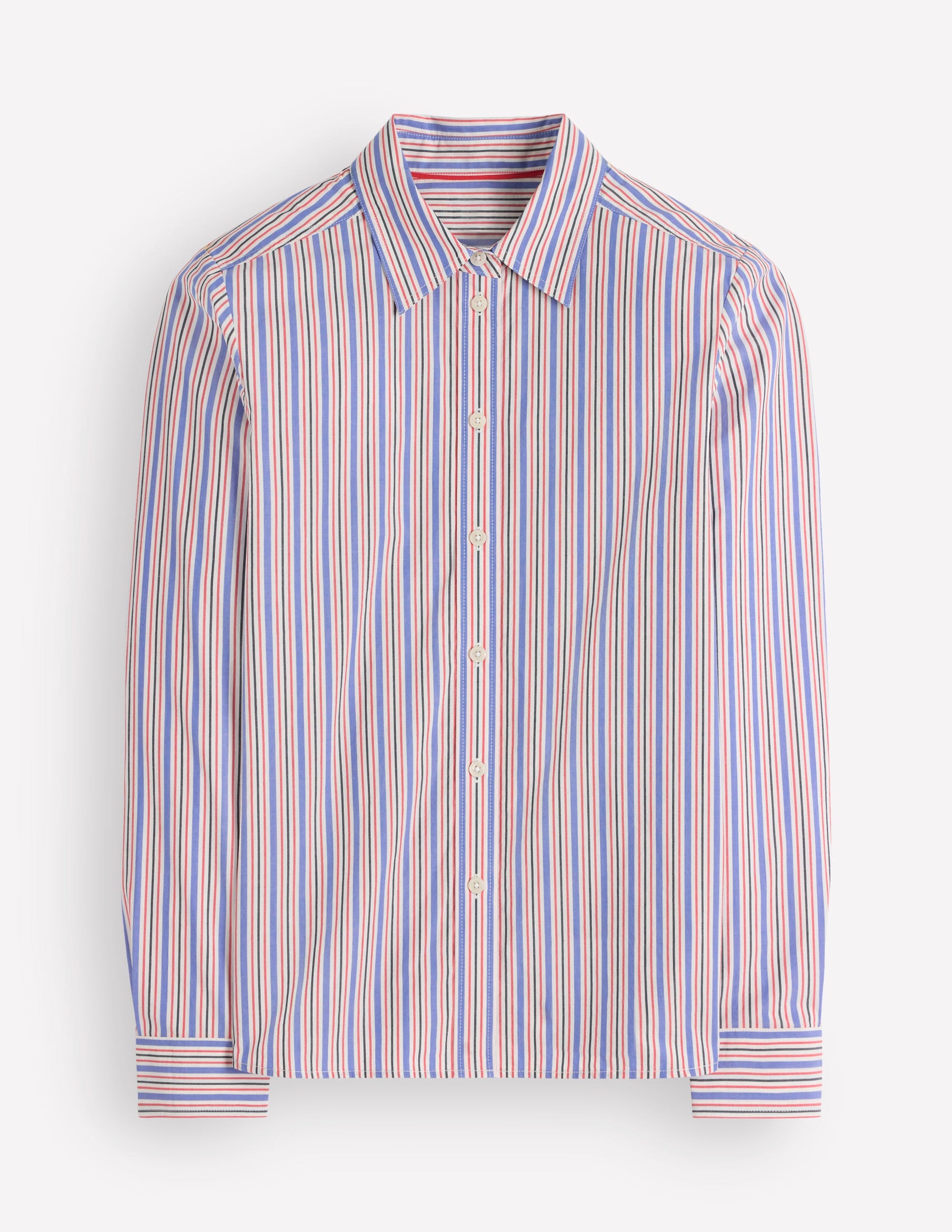 The New Sienna Cotton Shirt-Blue, Jam Red Stripe-6