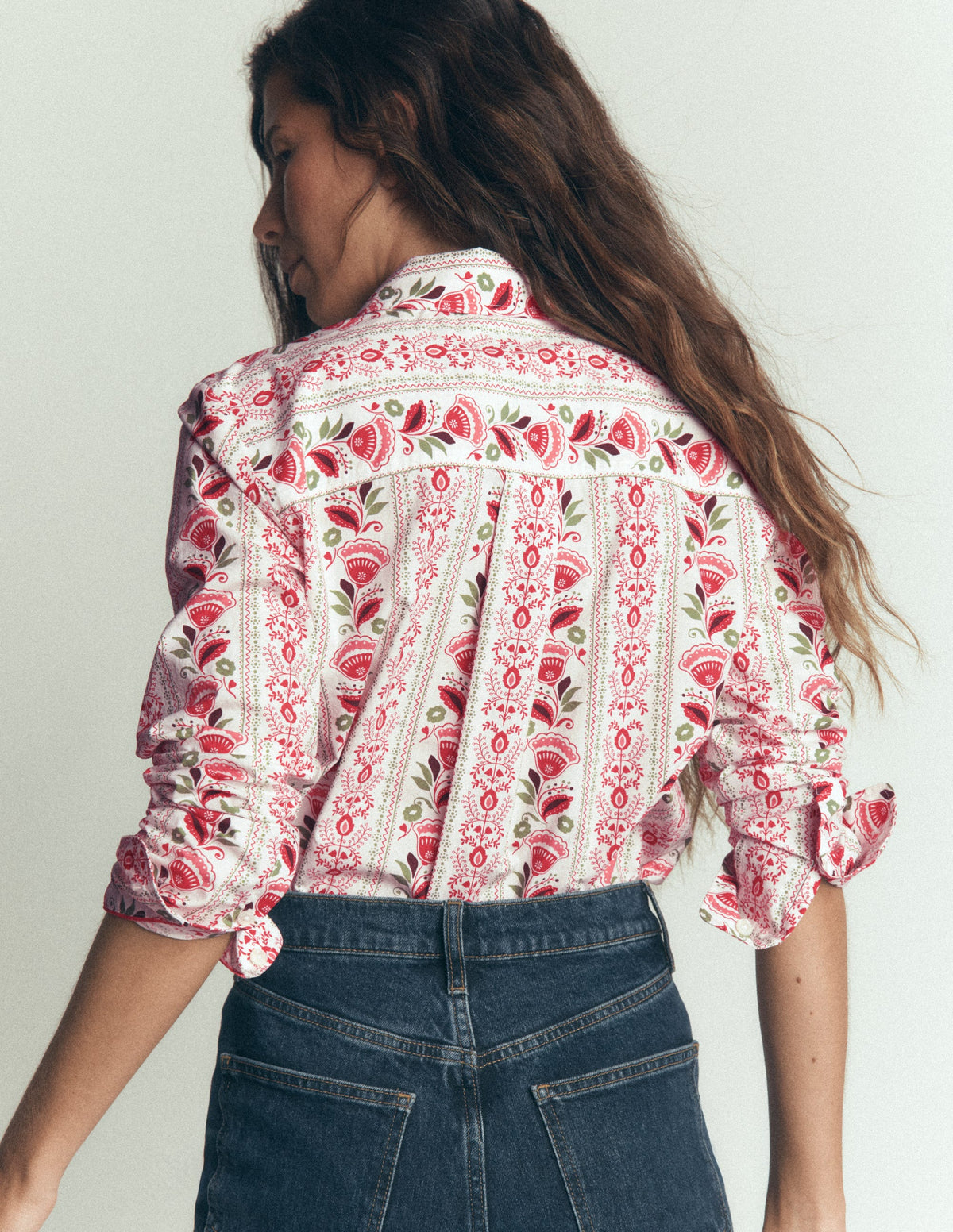 The New Sienna Cotton Shirt-Ivory, Petal Trail - Image 3