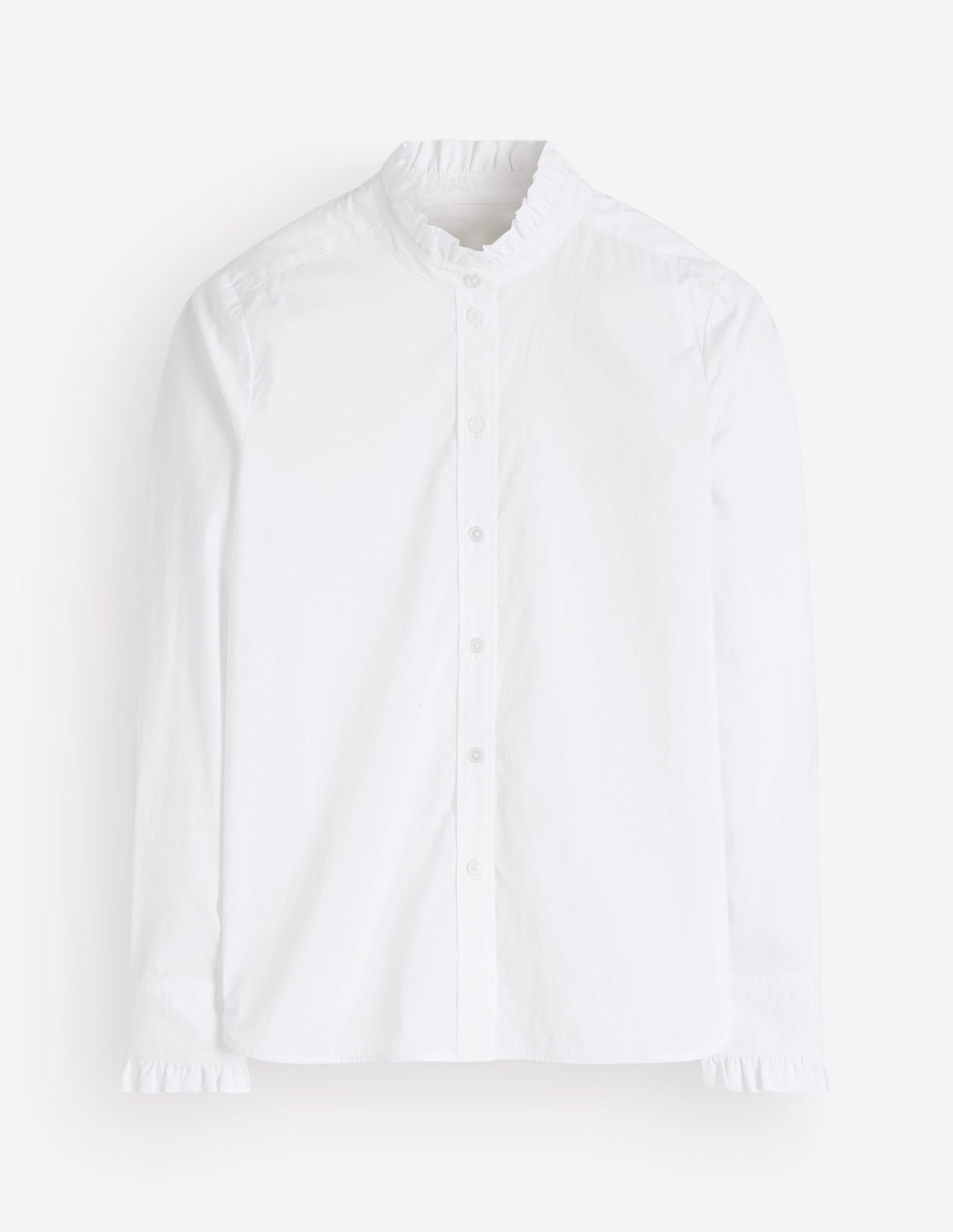 Sienna Frill Cotton Shirt-White-6