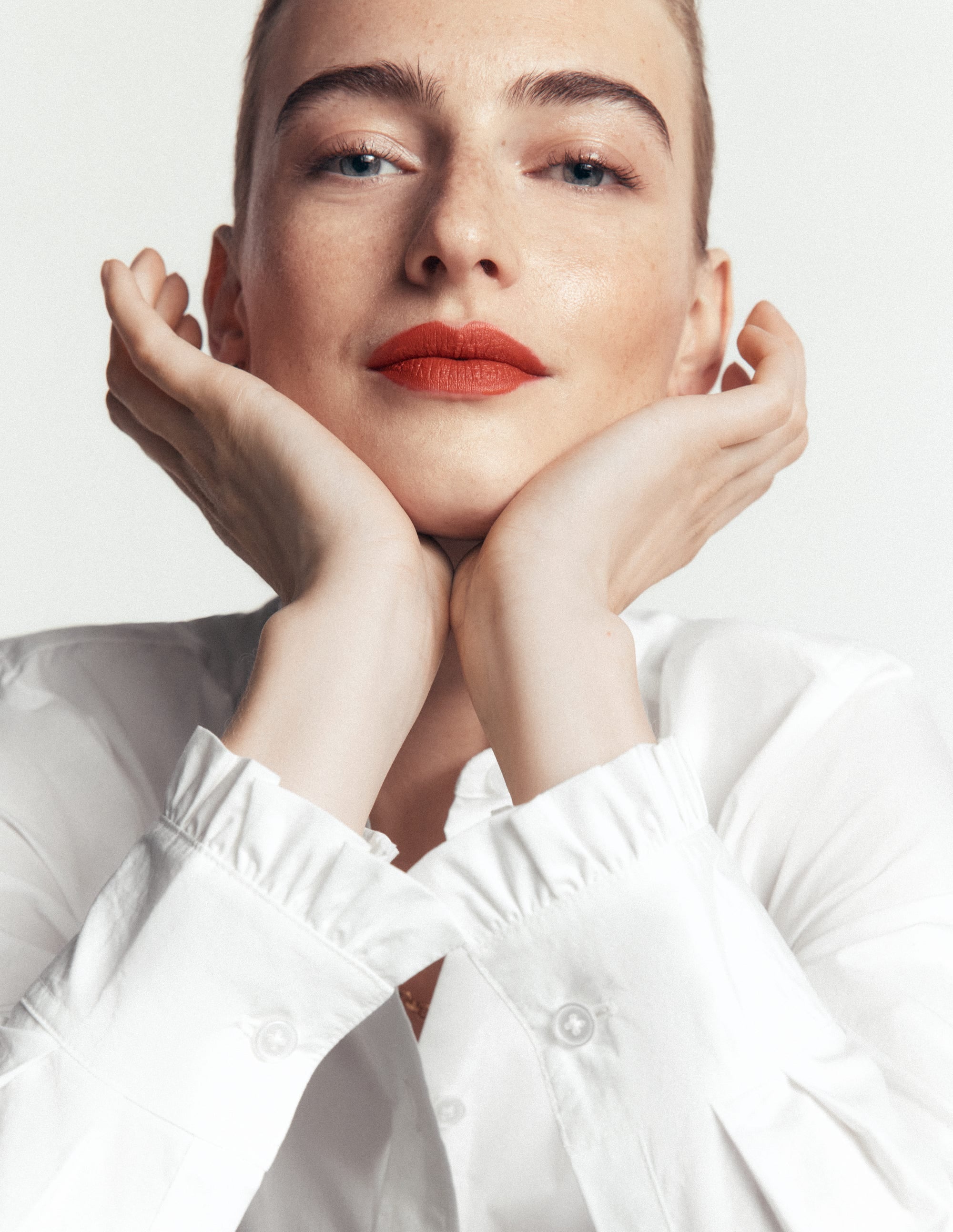 Sienna Frill Cotton Shirt-White - Image 5