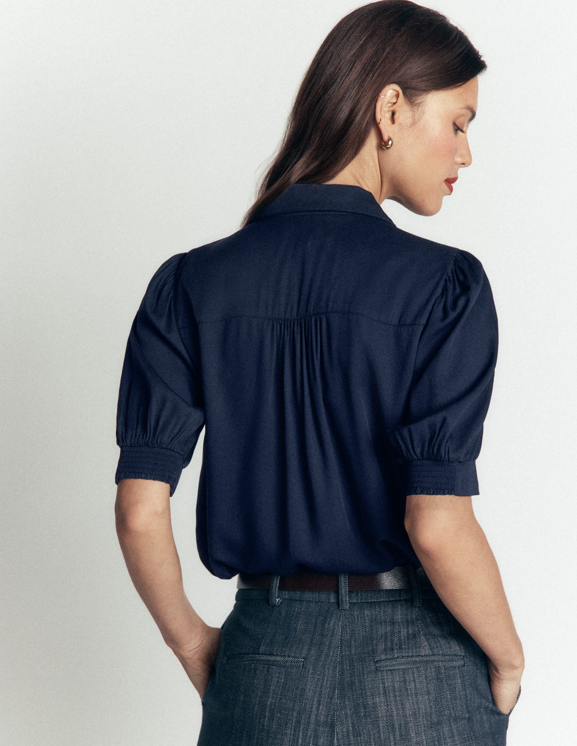Penelope Viscose Top-French Navy - Image 3