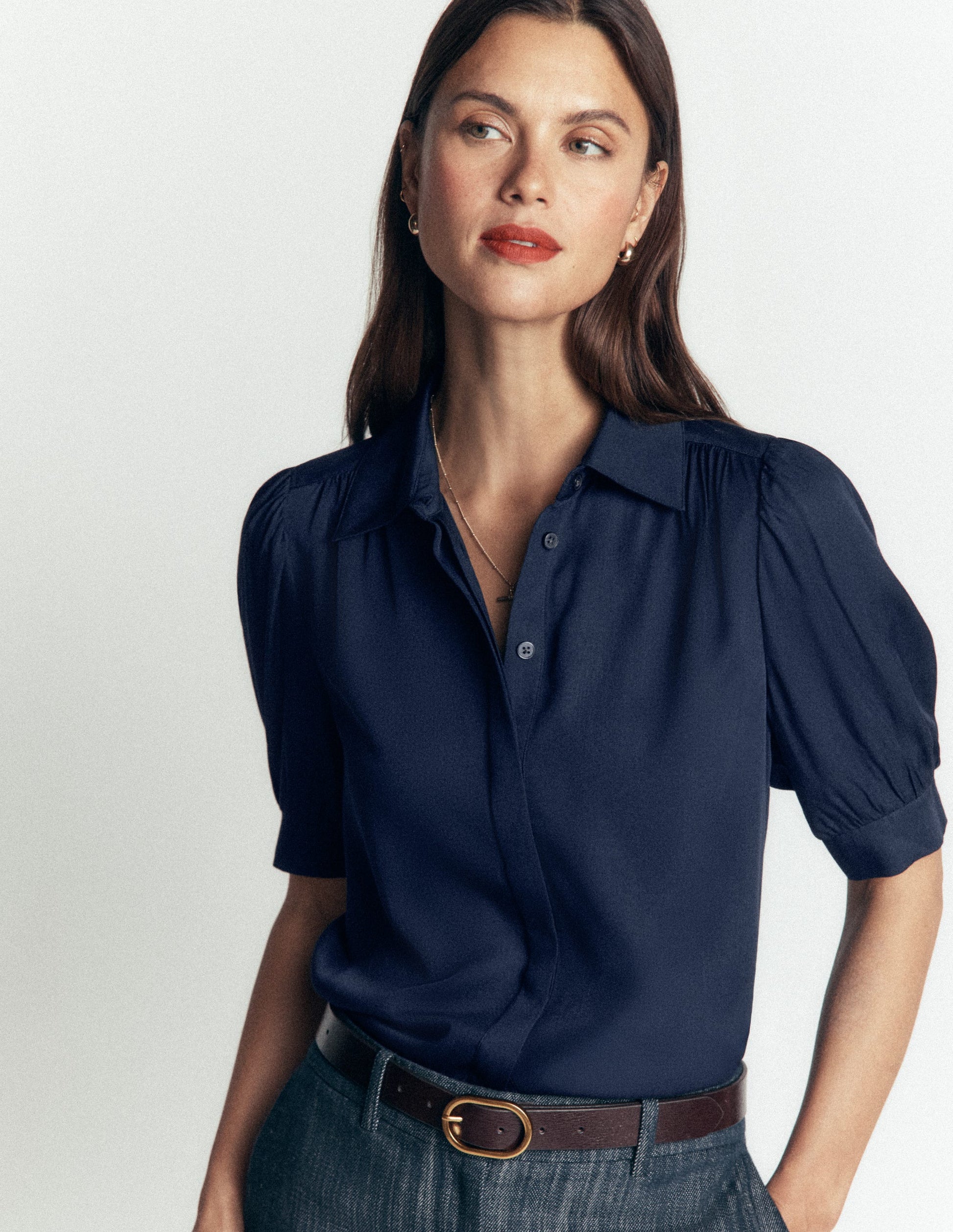 Penelope Viscose Top-French Navy-4