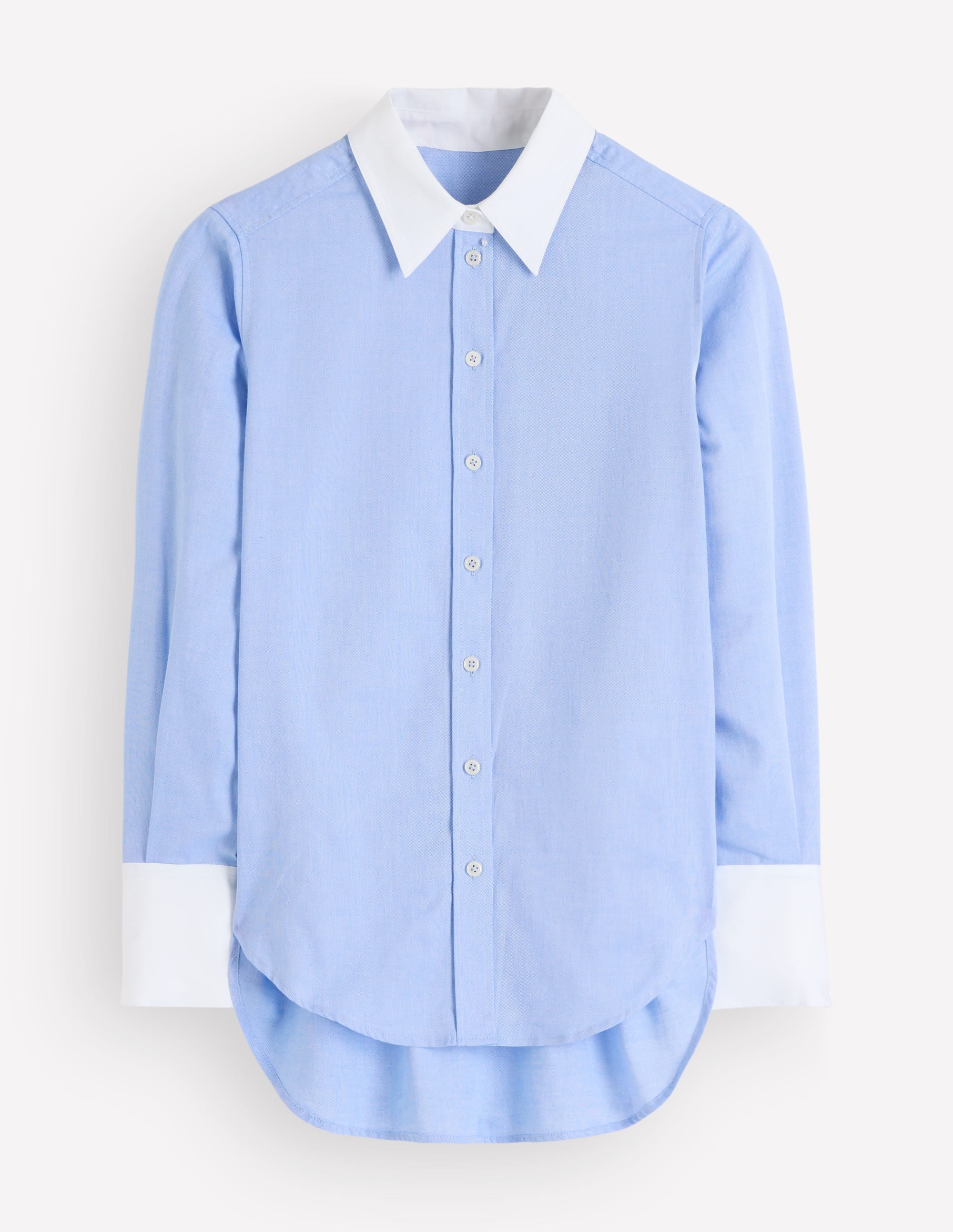 Anna Longline Cotton Shirt-Blue Oxford - Image 5