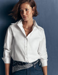 Anna Longline Cotton Shirt-White