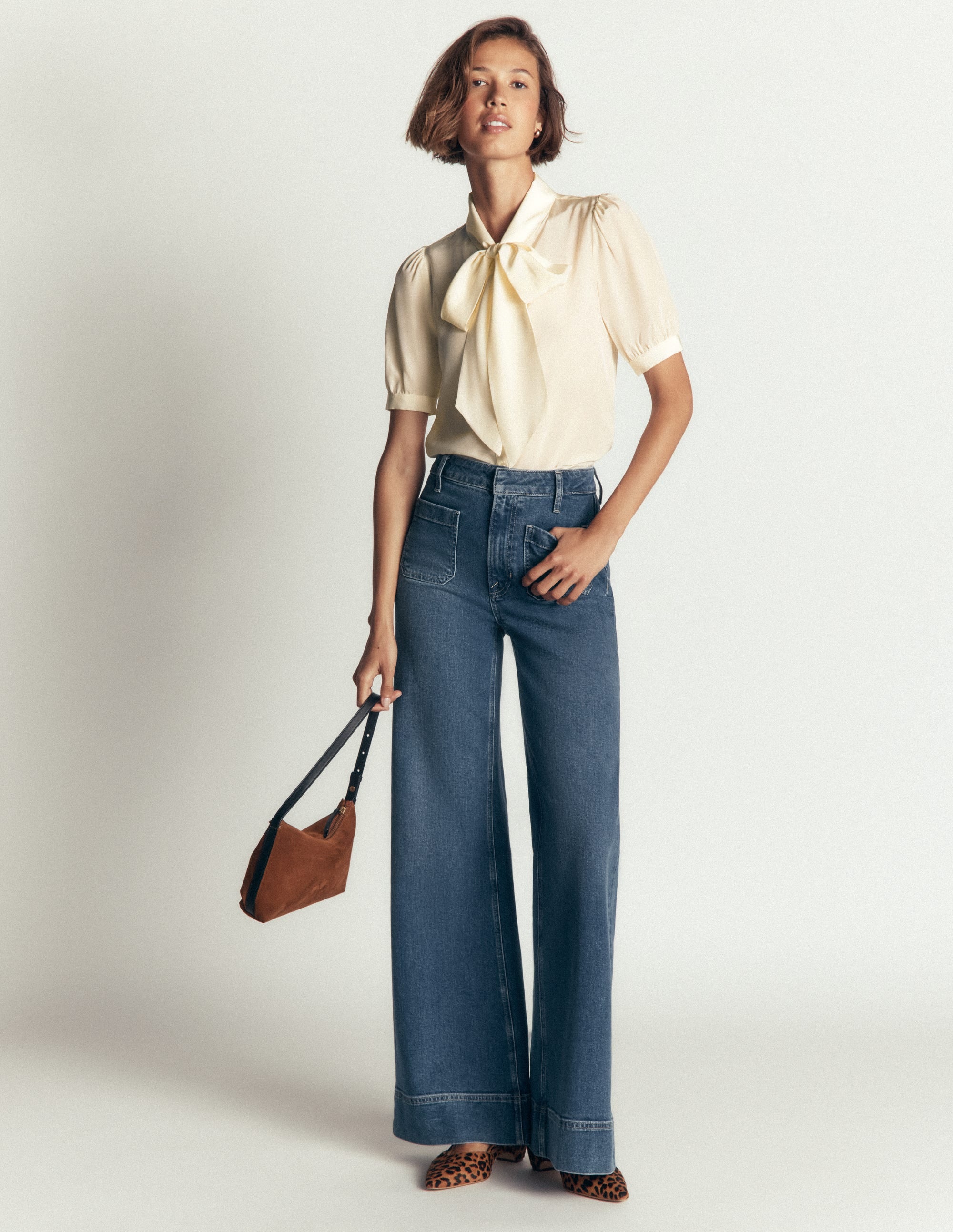 Tie Neck Silk Top-Ivory - Image 4