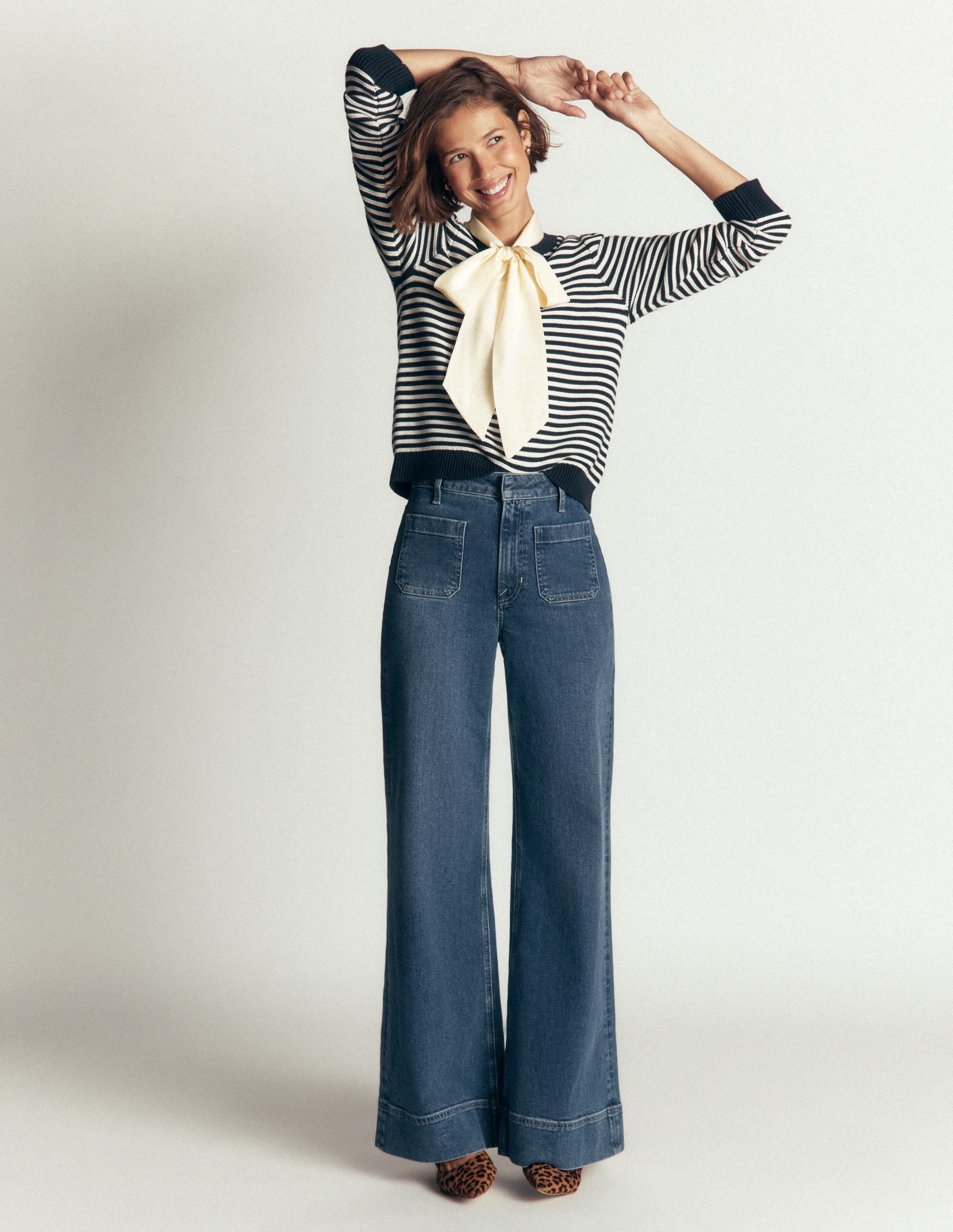 Tie Neck Silk Top-Ivory - Image 6
