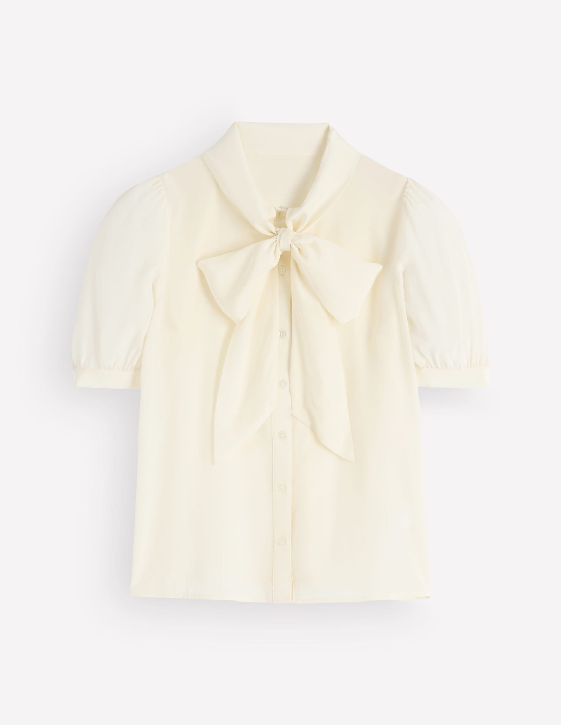 Tie Neck Silk Top-Ivory-8