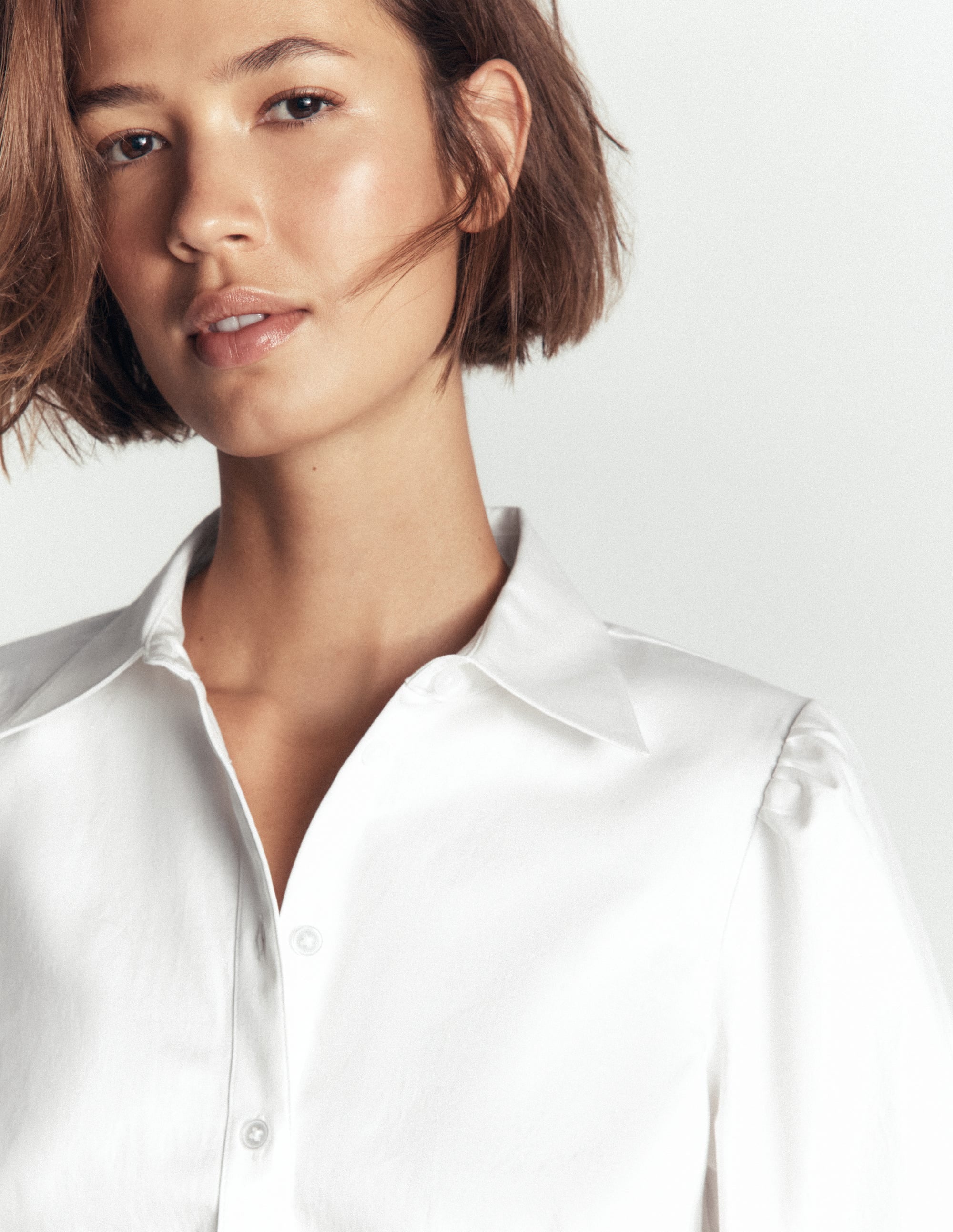 Volume Sleeve Shirt-White - Image 2