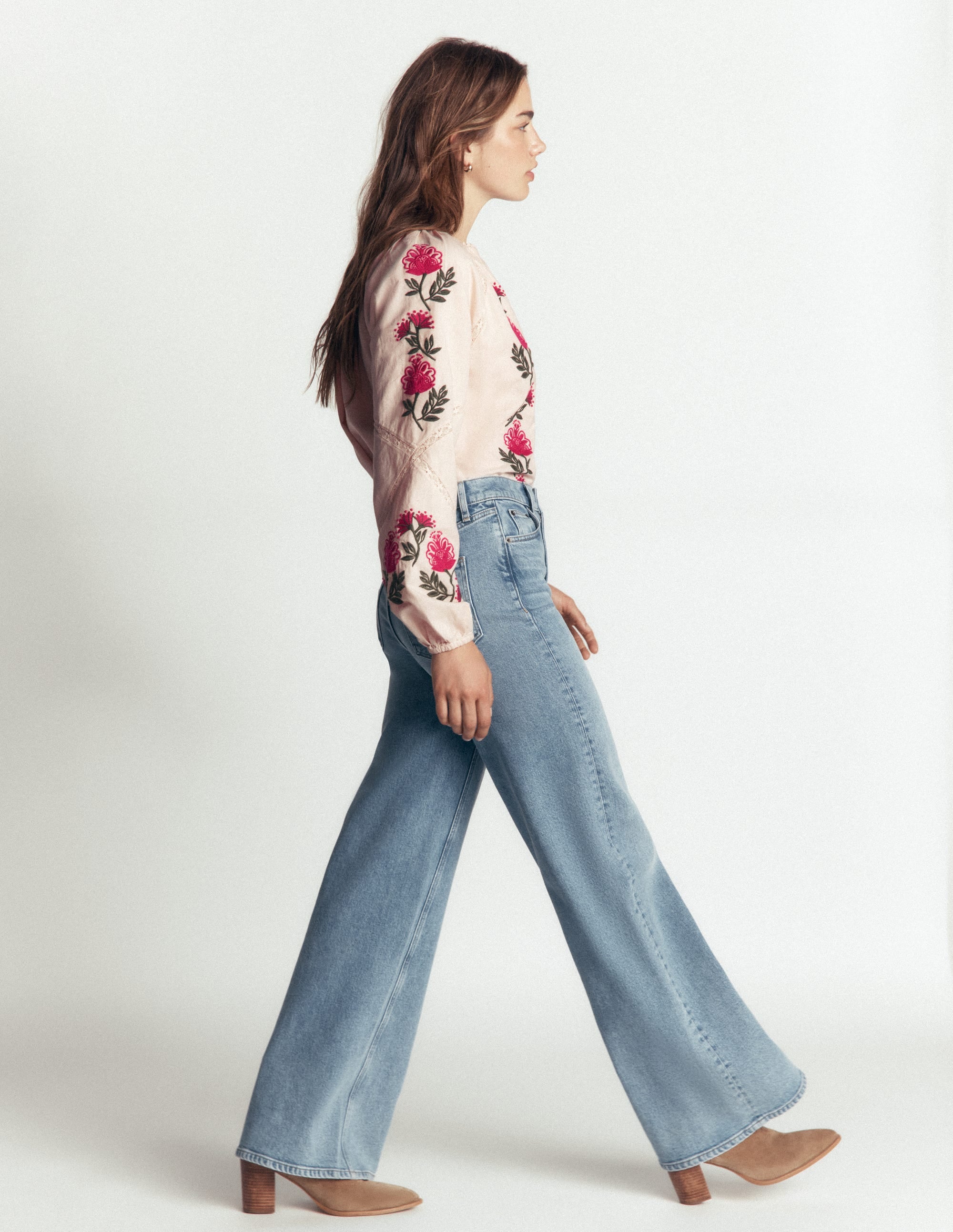 Raglan Embroidered Top-Almond Milk - Image 4