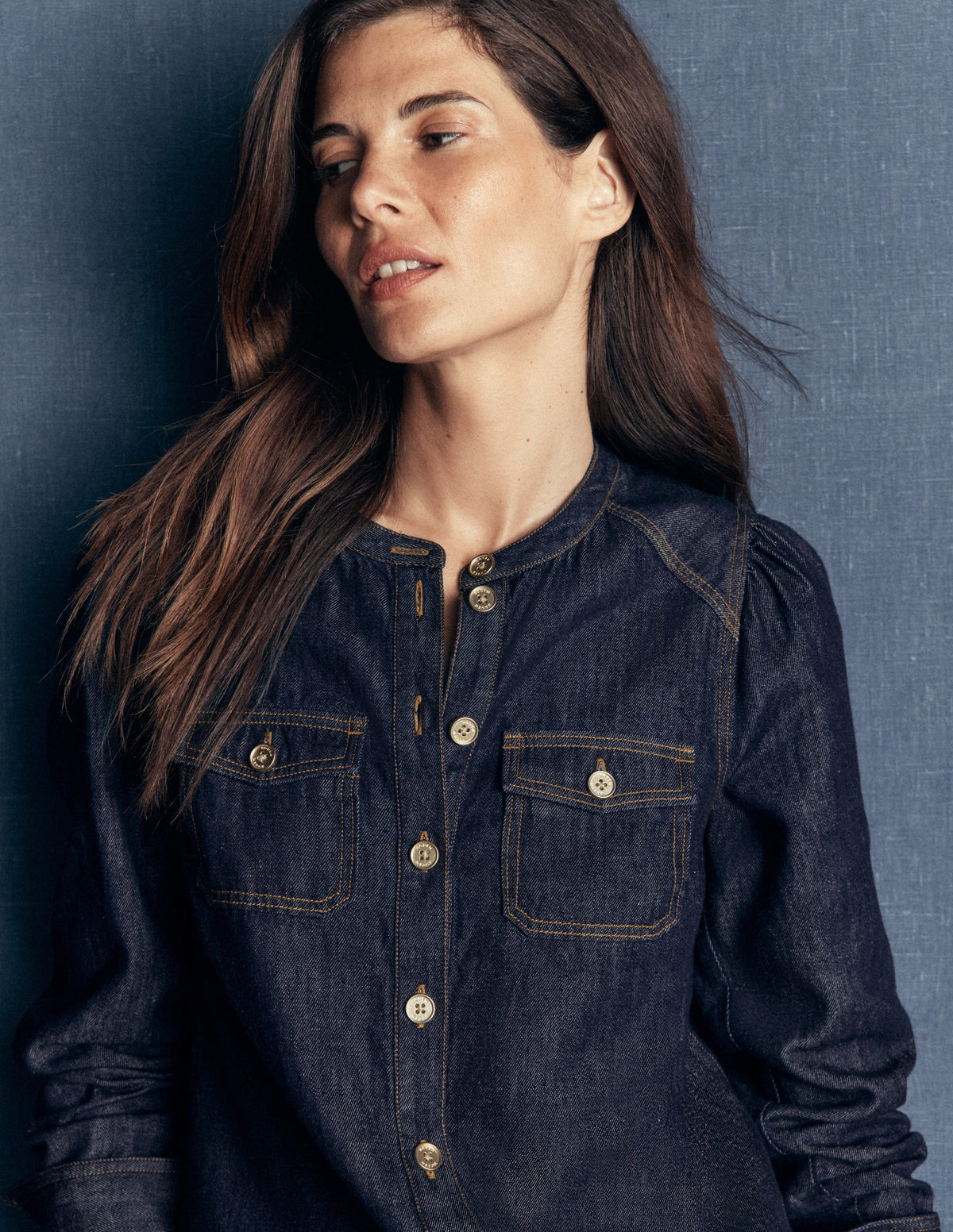 Thea Denim Shirt-Dark Indigo - Image 2