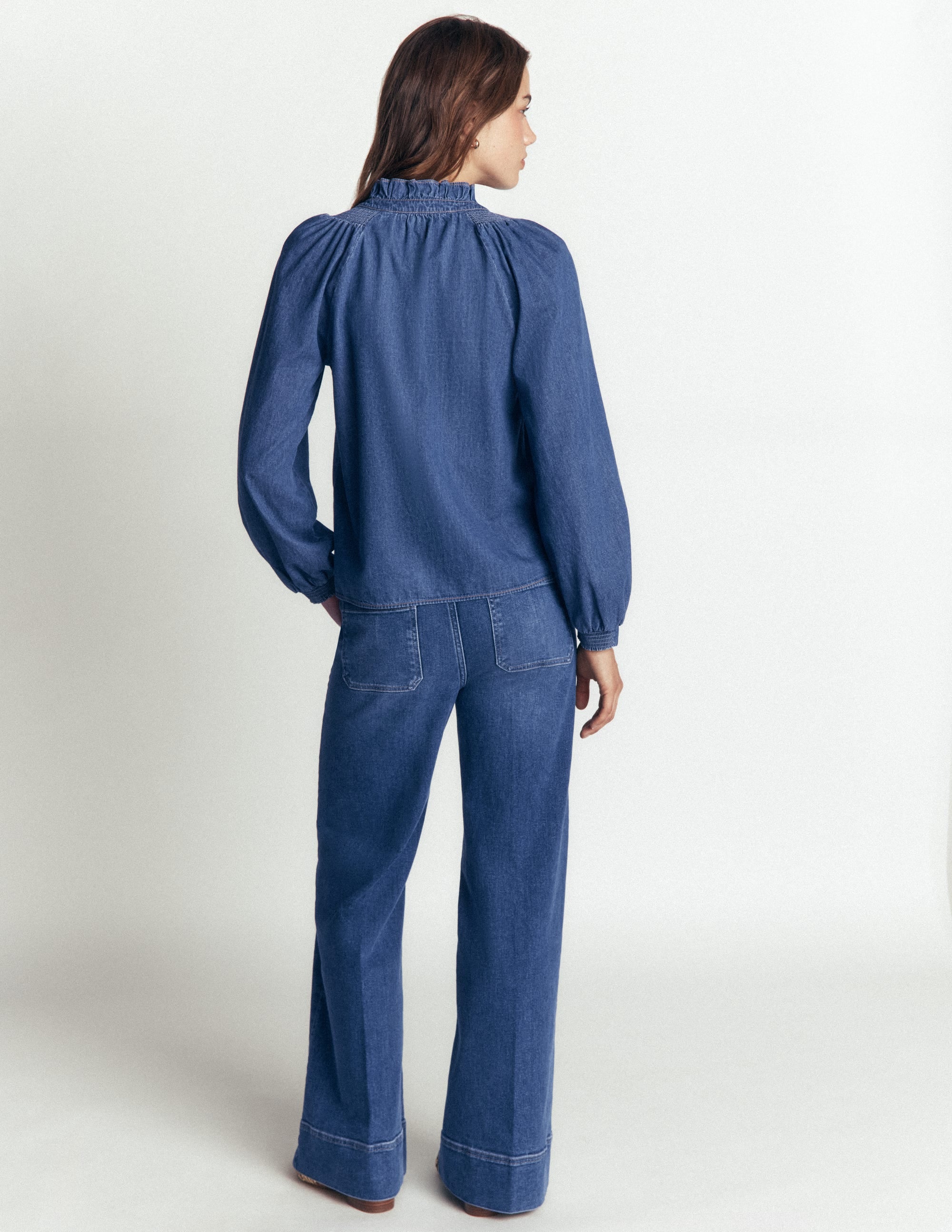 Erica Denim Frill Top-Mid Vintage - Image 5