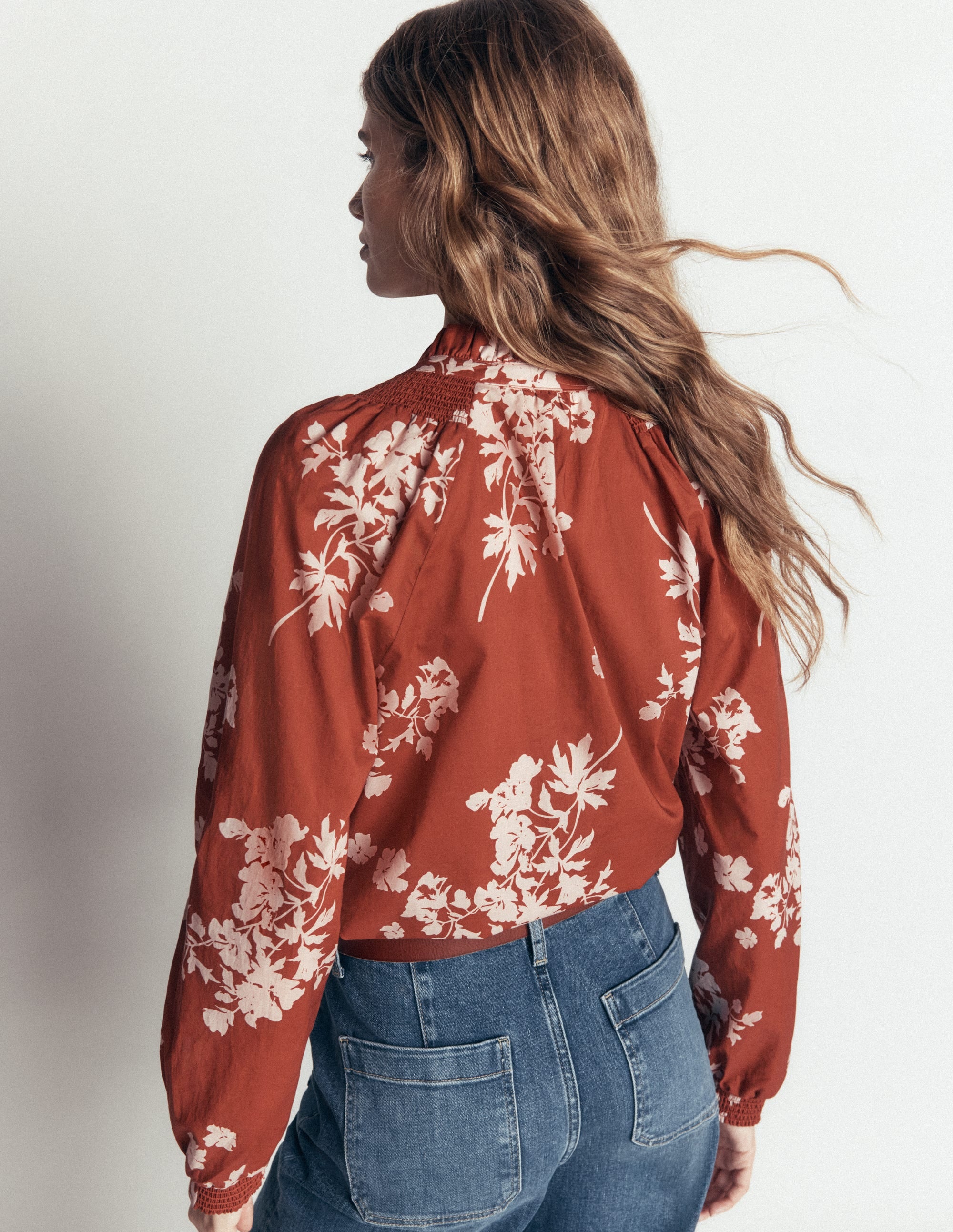 Erica Cotton Frill Top - Arabian Spice, Flecked Bunch | Boden USA