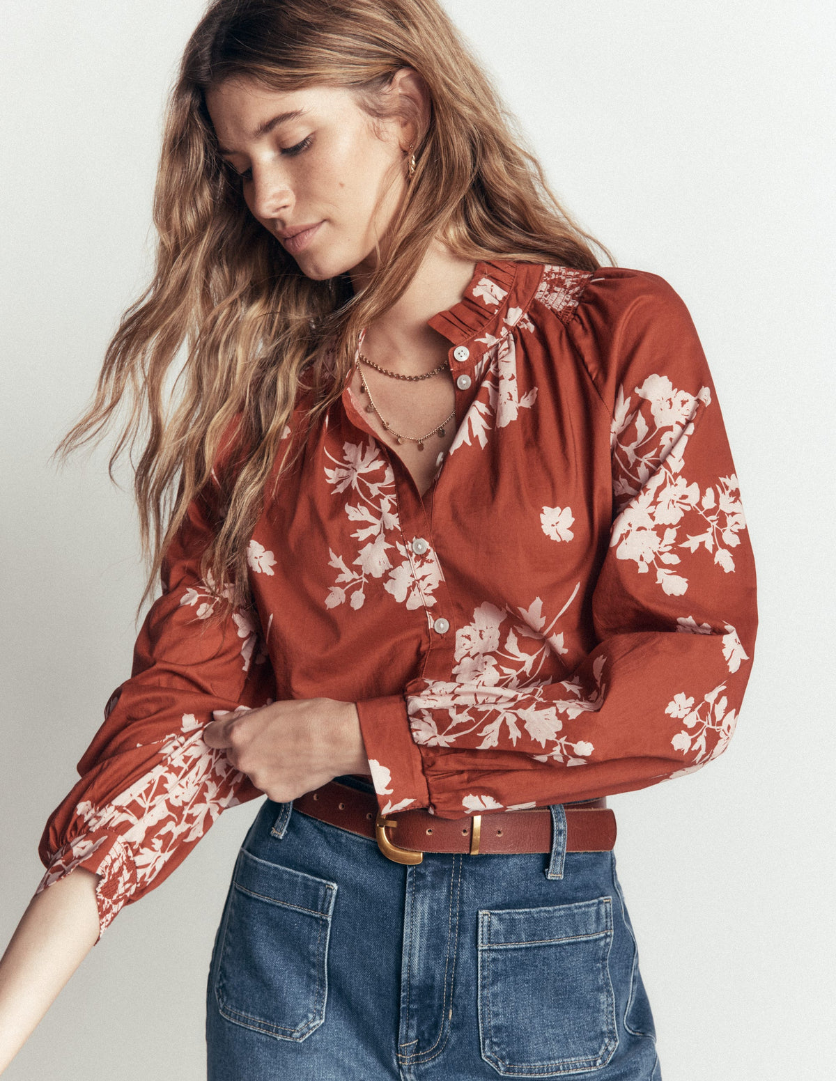 Erica Cotton Frill Top-Arabian Spice, Flecked Bunch - Image 4