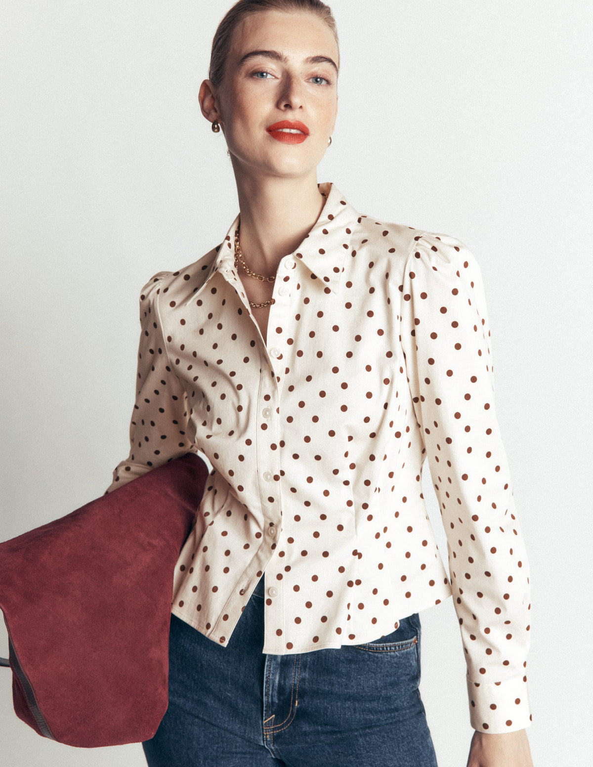 Julia Darted Cotton Shirt-Ivory, Boden Spot - Image 4