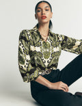 Long Sleeve Printed Shirt-Multi, Blossoming Gardenia