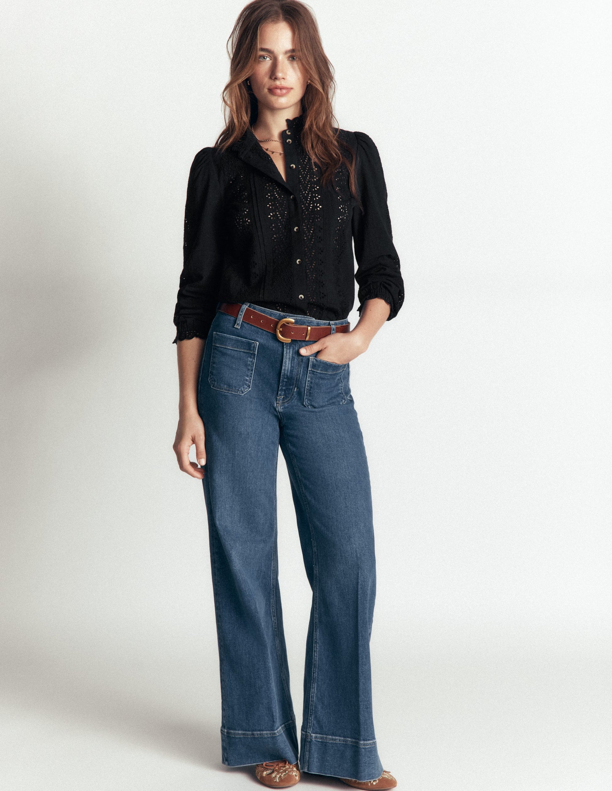 Broderie Cotton Top-Black Broderie-4