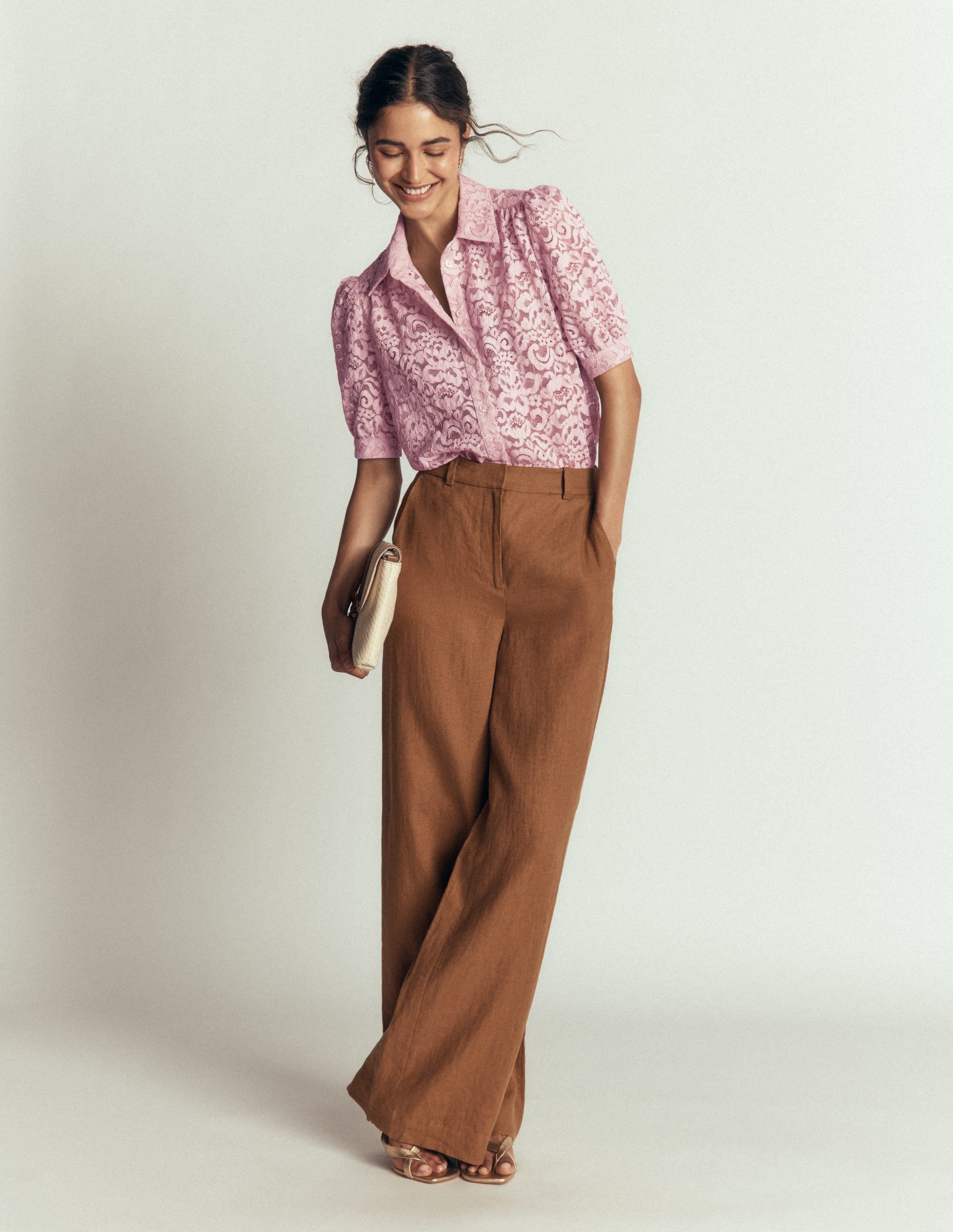 SS Lace Top-Pink Violet - Image 1