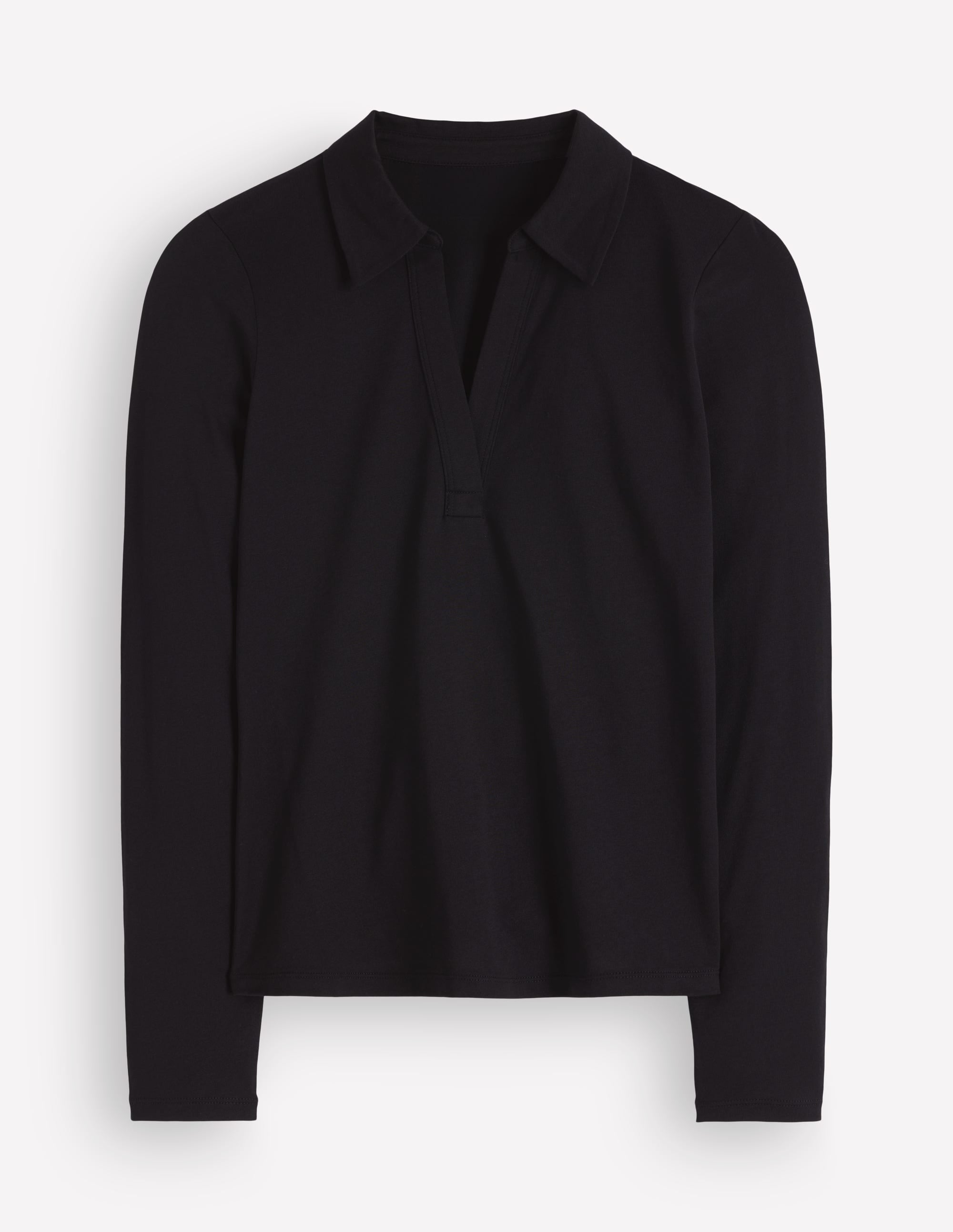 Supersoft Open Collar Shirt - Black | Boden USA