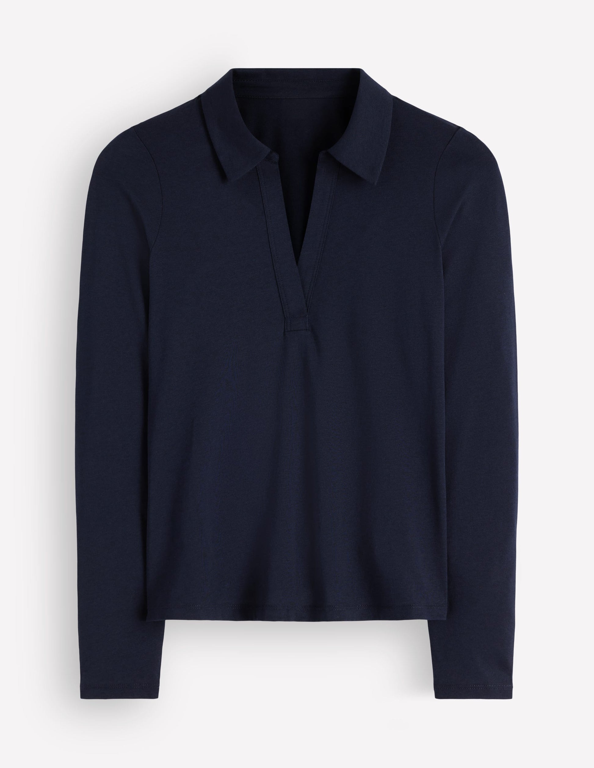 Supersoft Open Collar Shirt-Navy-6