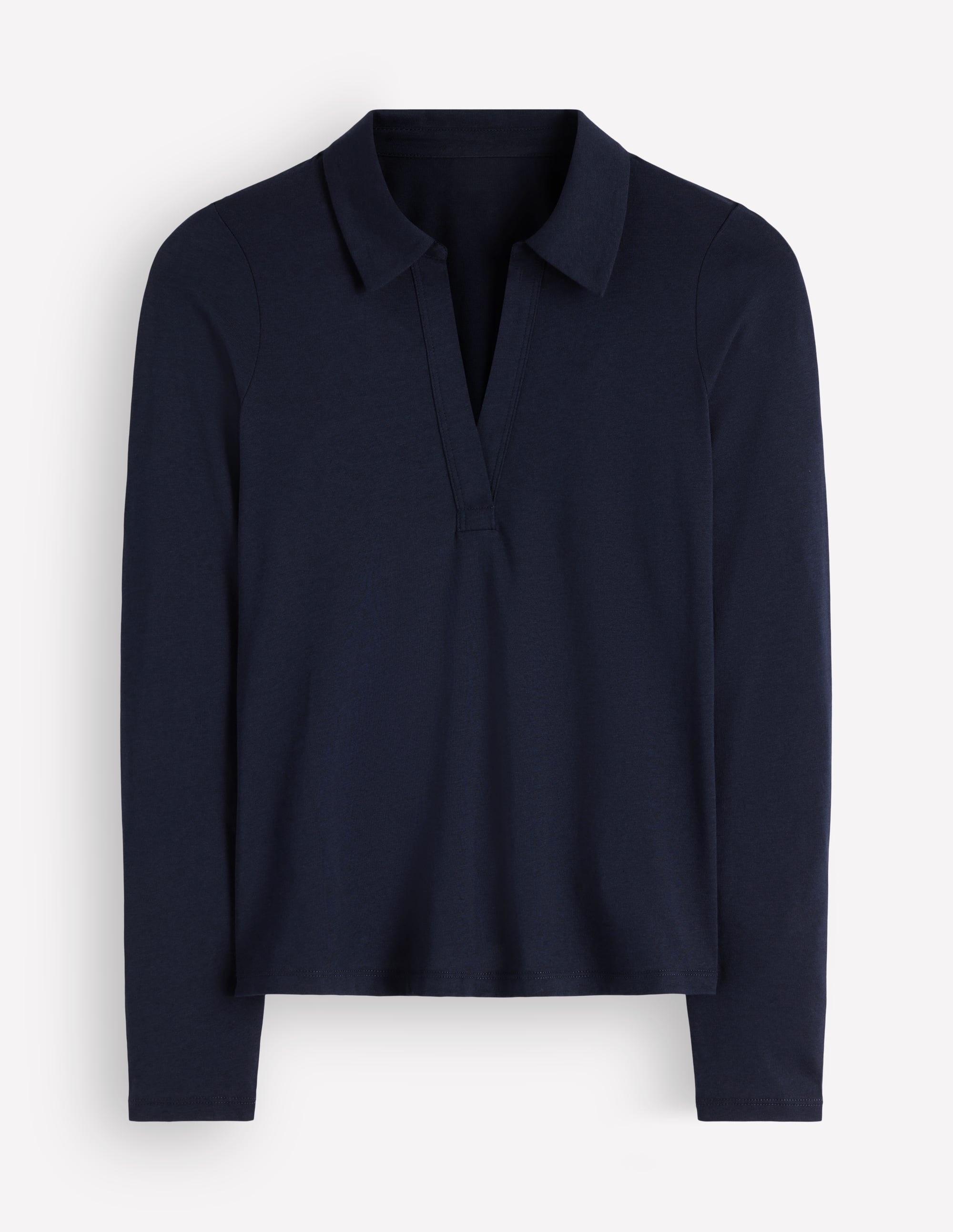 Supersoft Open Collar Shirt-Navy - Image 6