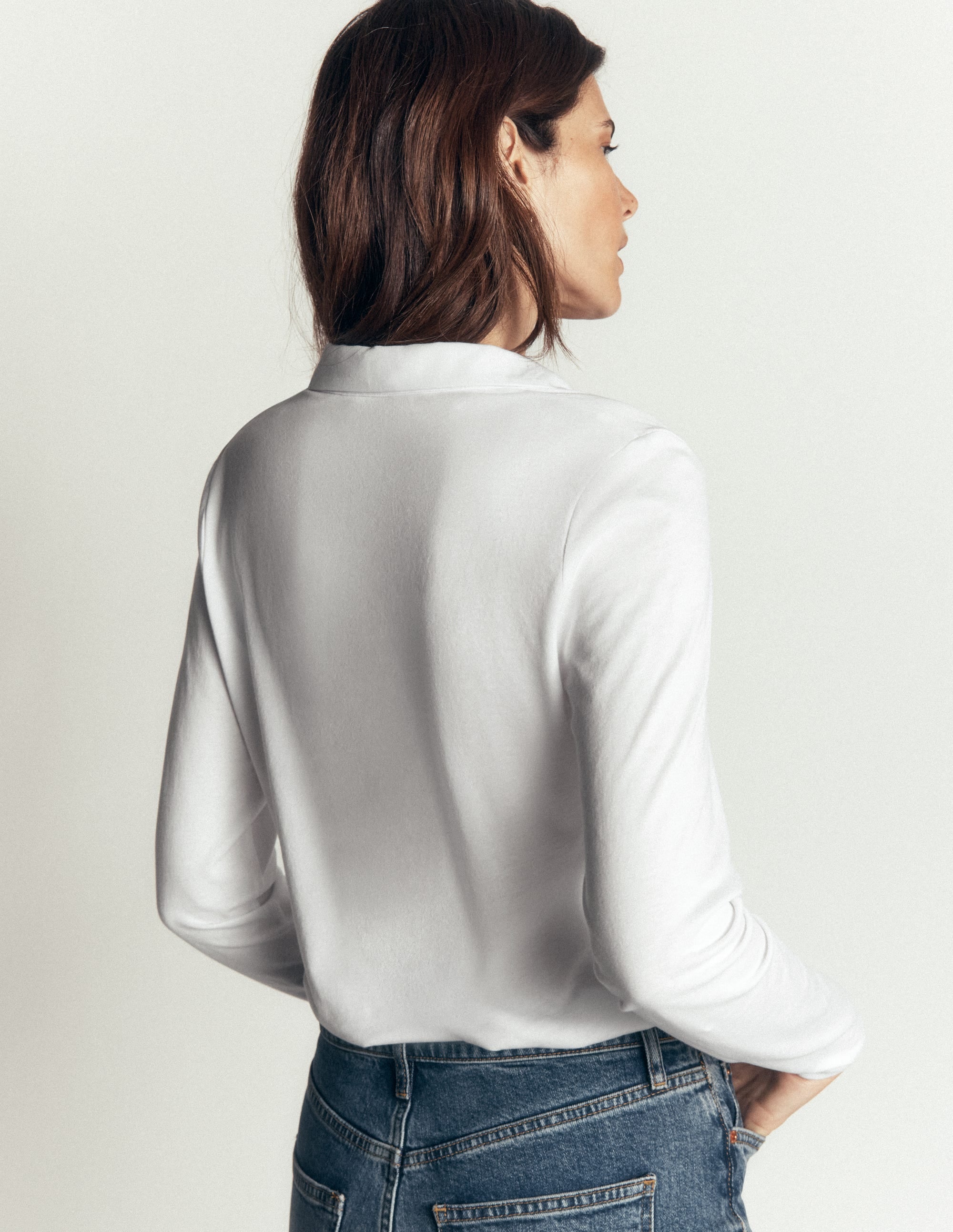 Supersoft Open Collar Shirt-White - Image 3